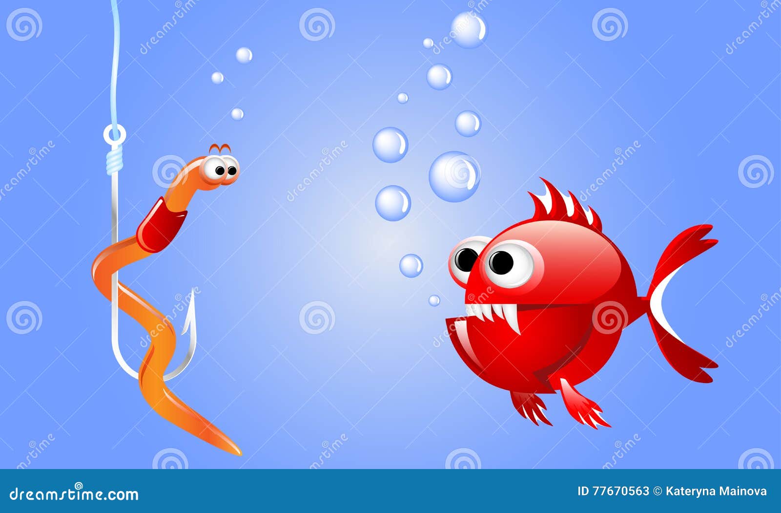 Cartoon Fish Worm Hook Stock Illustrations – 546 Cartoon Fish Worm