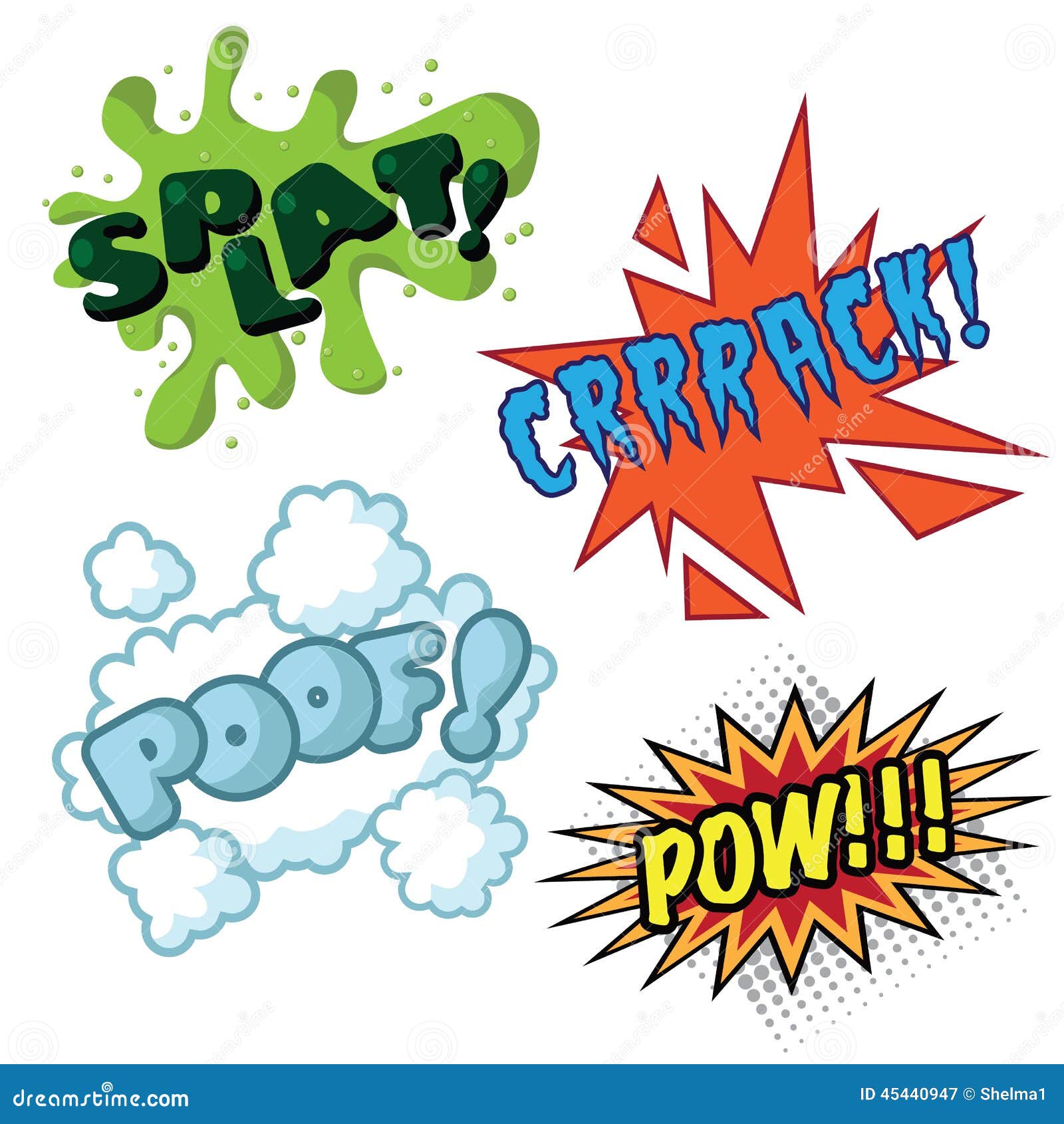 Cartoon Exclamations Isolated On White Stock Vector Image 45440947