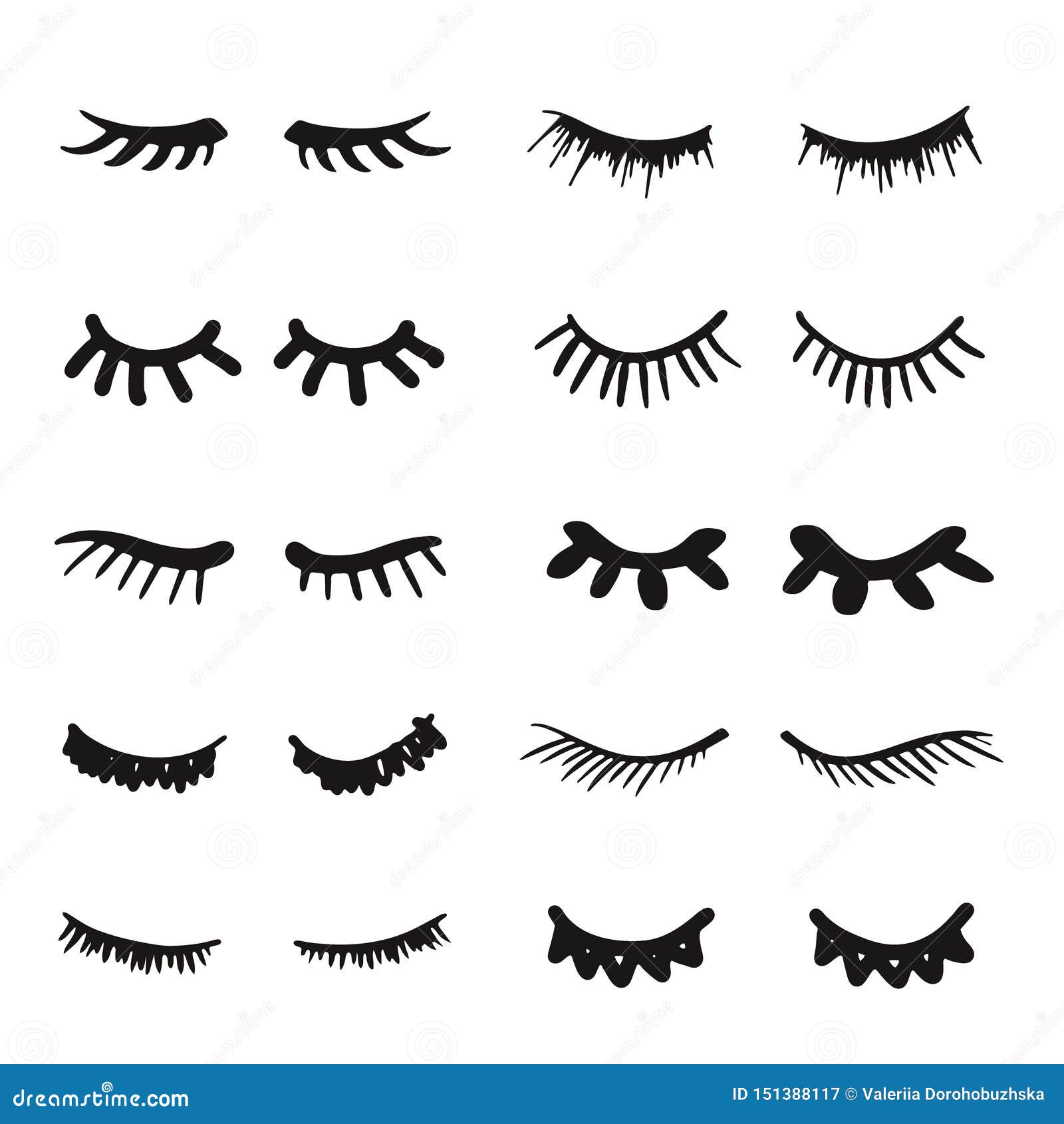 cartoon girl eyes with eyelashes clipart