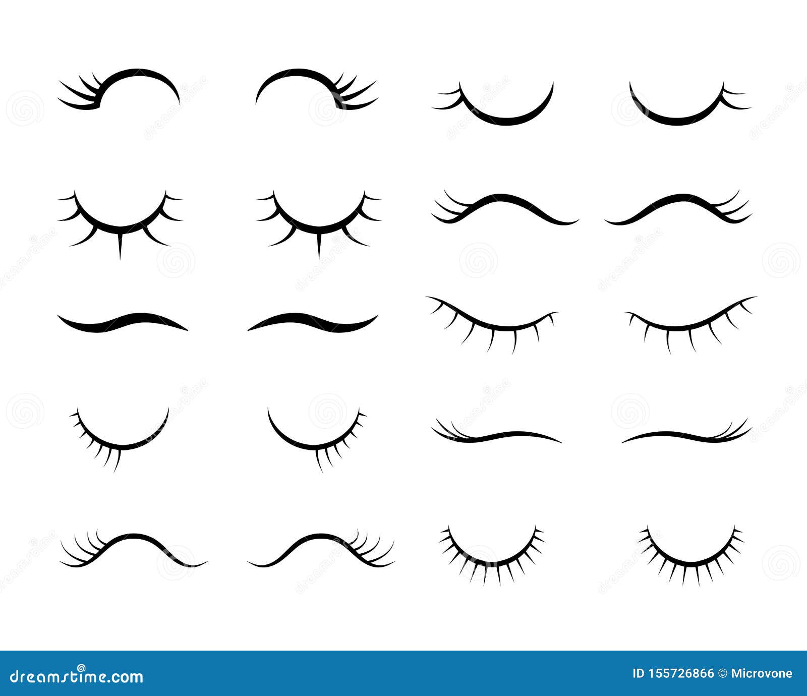 cartoon girl eyes with eyelashes clipart