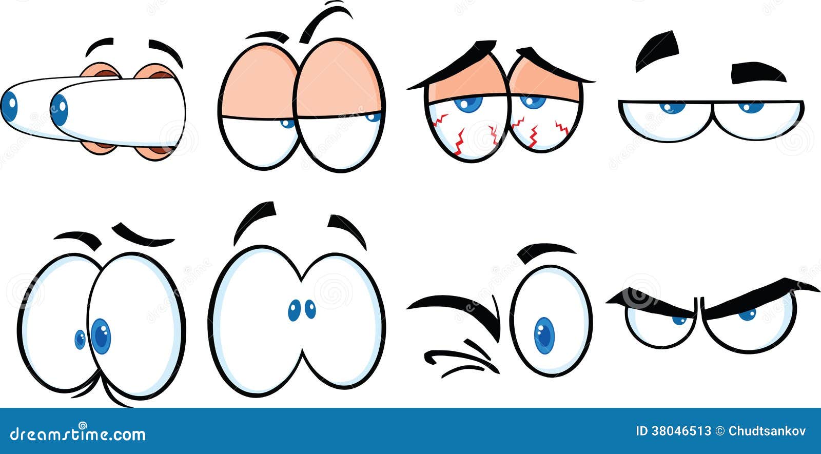 Cartoon Eyes 2. Collection Set Stock Illustration - Illustration of