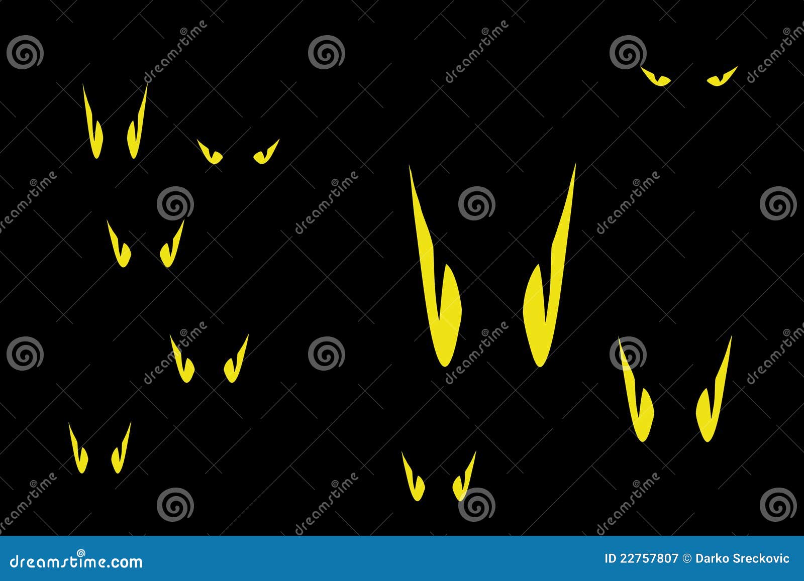 Cartoon eyes in the dark stock illustration. Illustration of wild