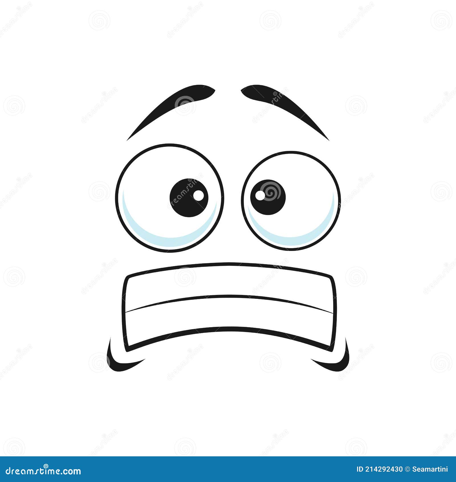 Cartoon Face Vector Frightened or Worry Emoji Stock Vector