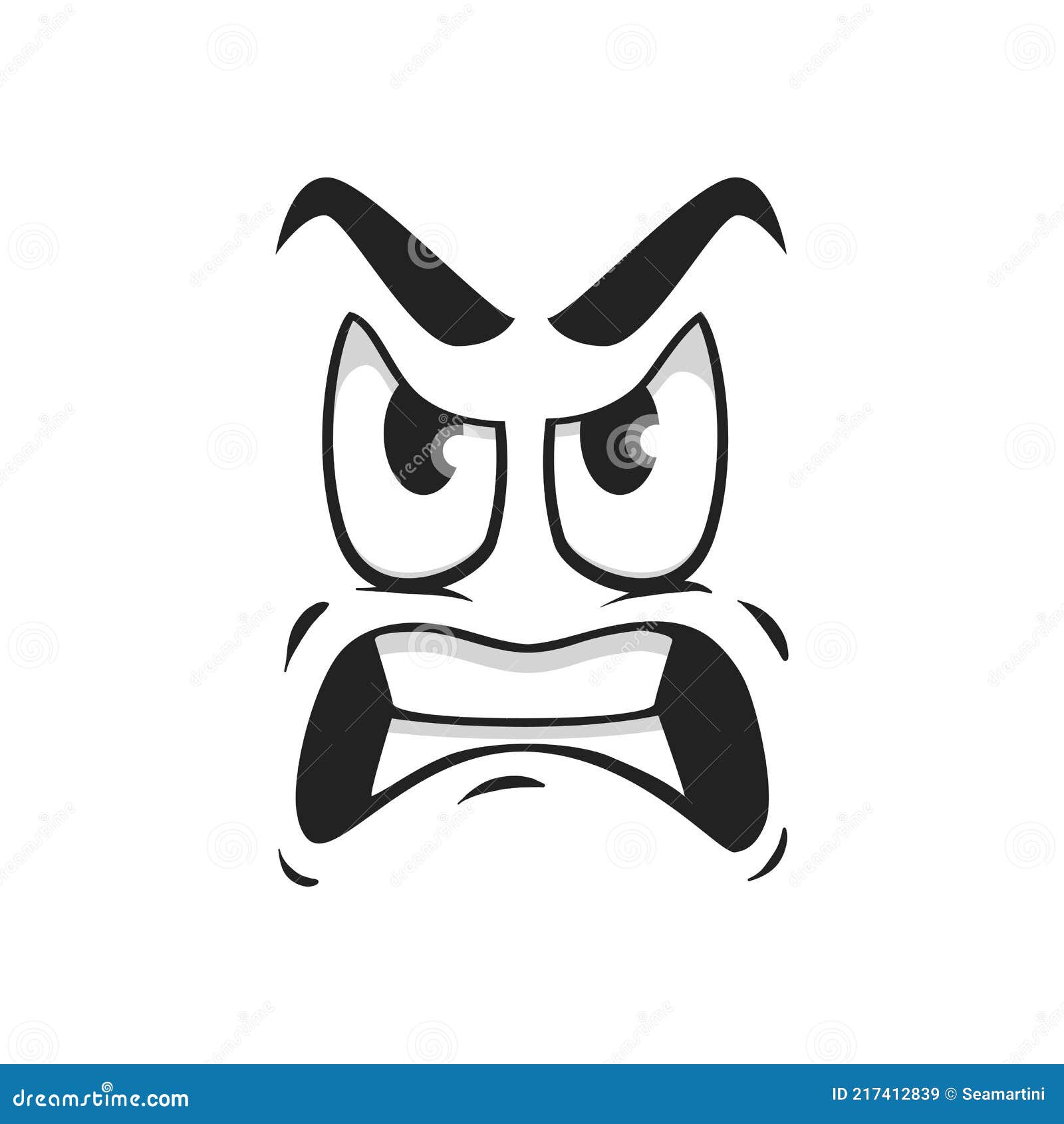 Cartoon Face Vector Icon, Emoji with Angry Eyes Stock Vector - Illustration  of white, icon: 217412839