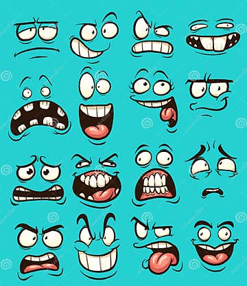 Cartoon faces stock illustration. Illustration of simple - 95308759