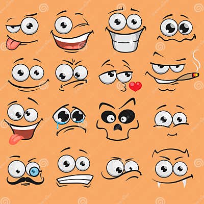 Cartoon faces set stock vector. Illustration of background - 63677179