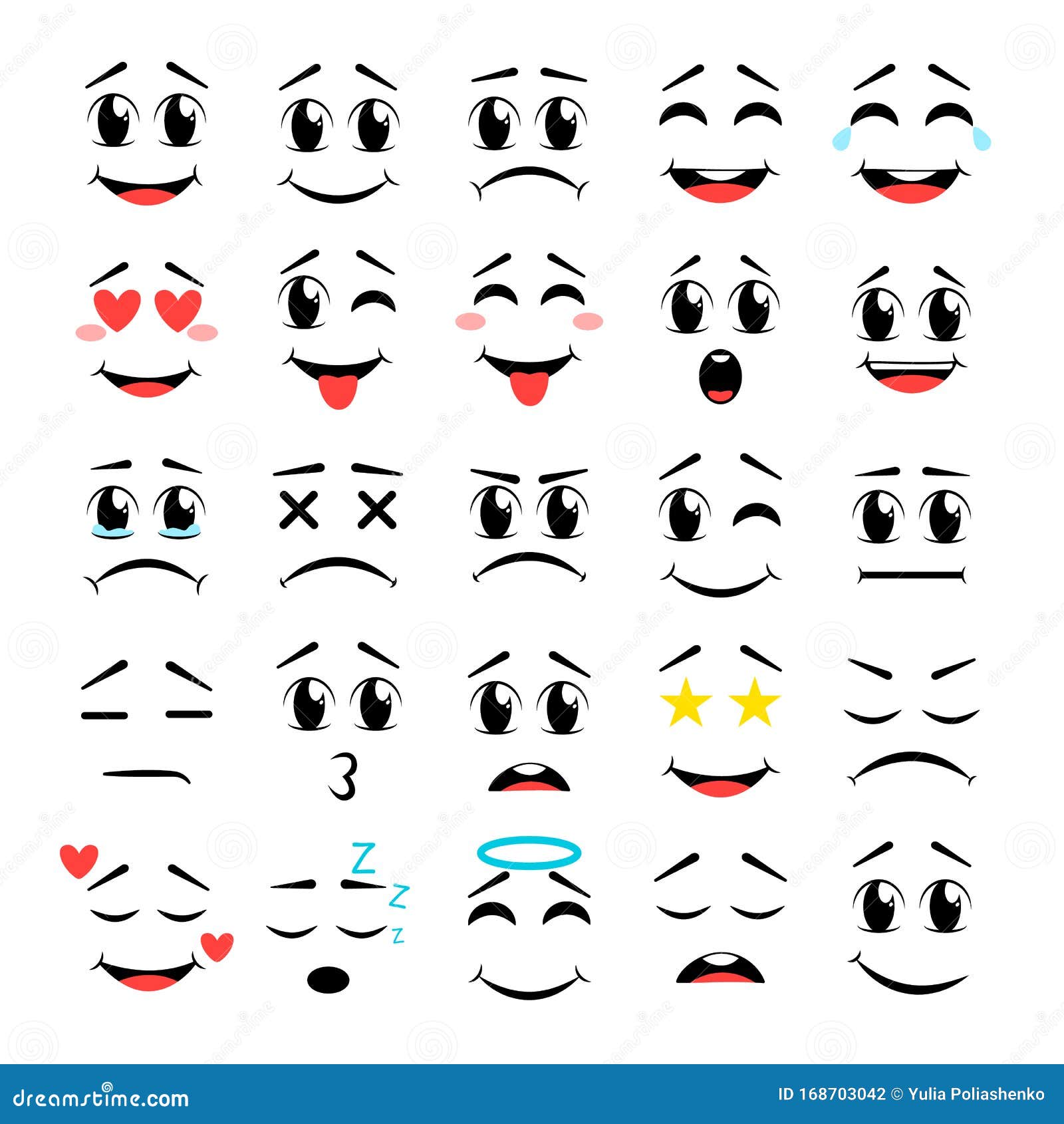 Cartoon Faces. Vector Illustration Stock Vector - Illustration of ...