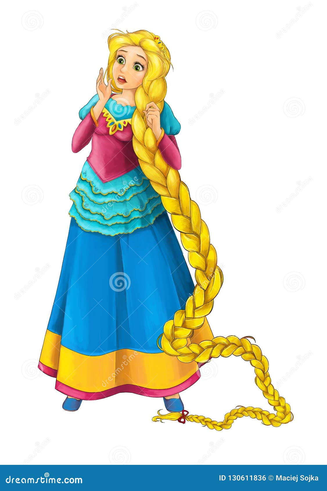 Cartoon Fairy Tale Character - Happy Princess Standing Looking Surprised  Stock Illustration - Illustration of anime, looking: 130611836