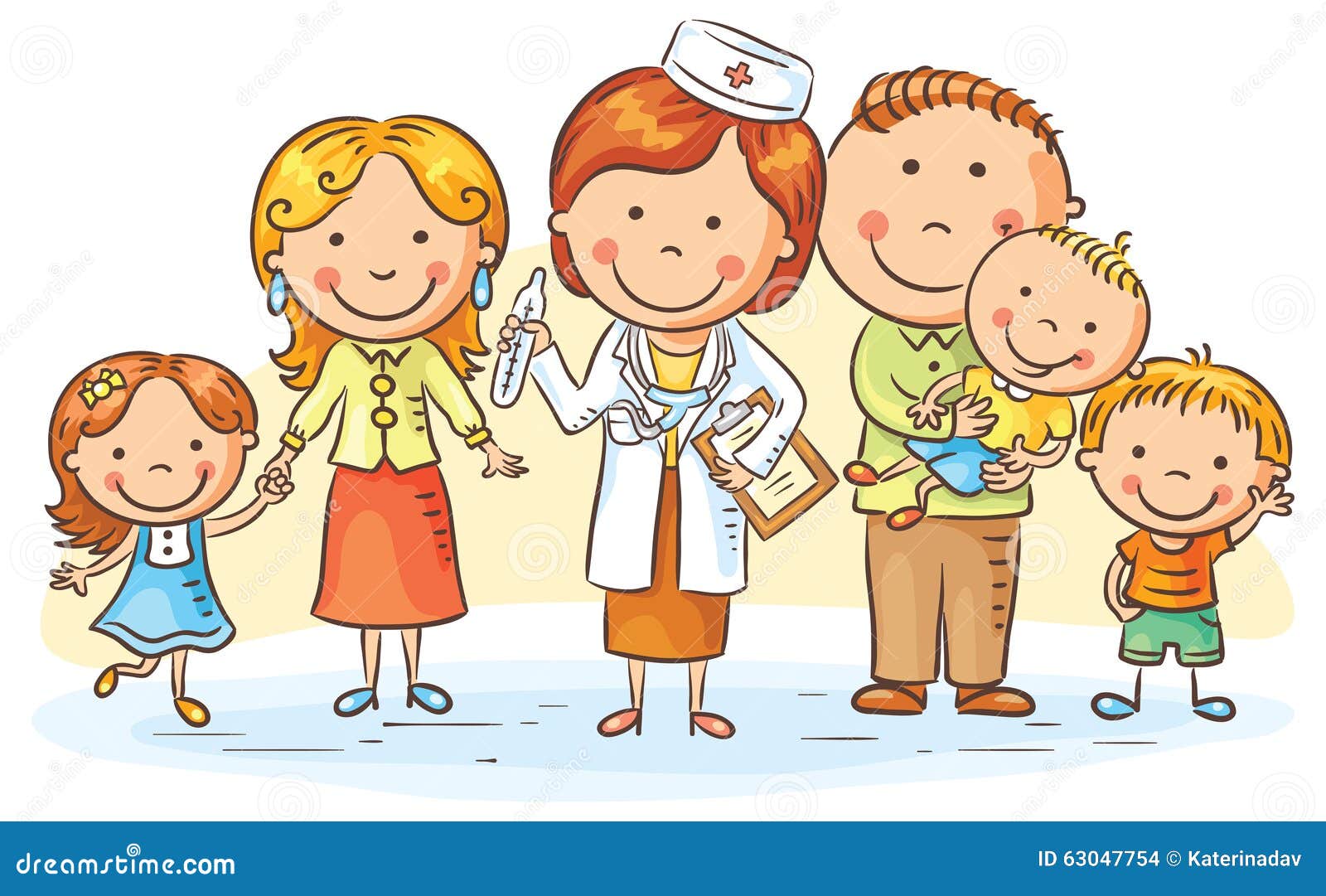 Cartoon Family doctor stock vector. Illustration of healthcare - 63047754