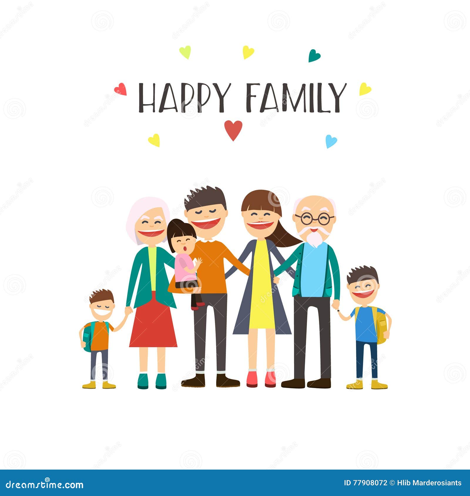 Cartoon Family Portrait. Big Together. Vector Stock Illustration - Illustration of simple, portrait: 77908072 Cartoon Family Portrait. Big Together. Vector Stock Illustration - Illustration of simple, portrait: 77908072