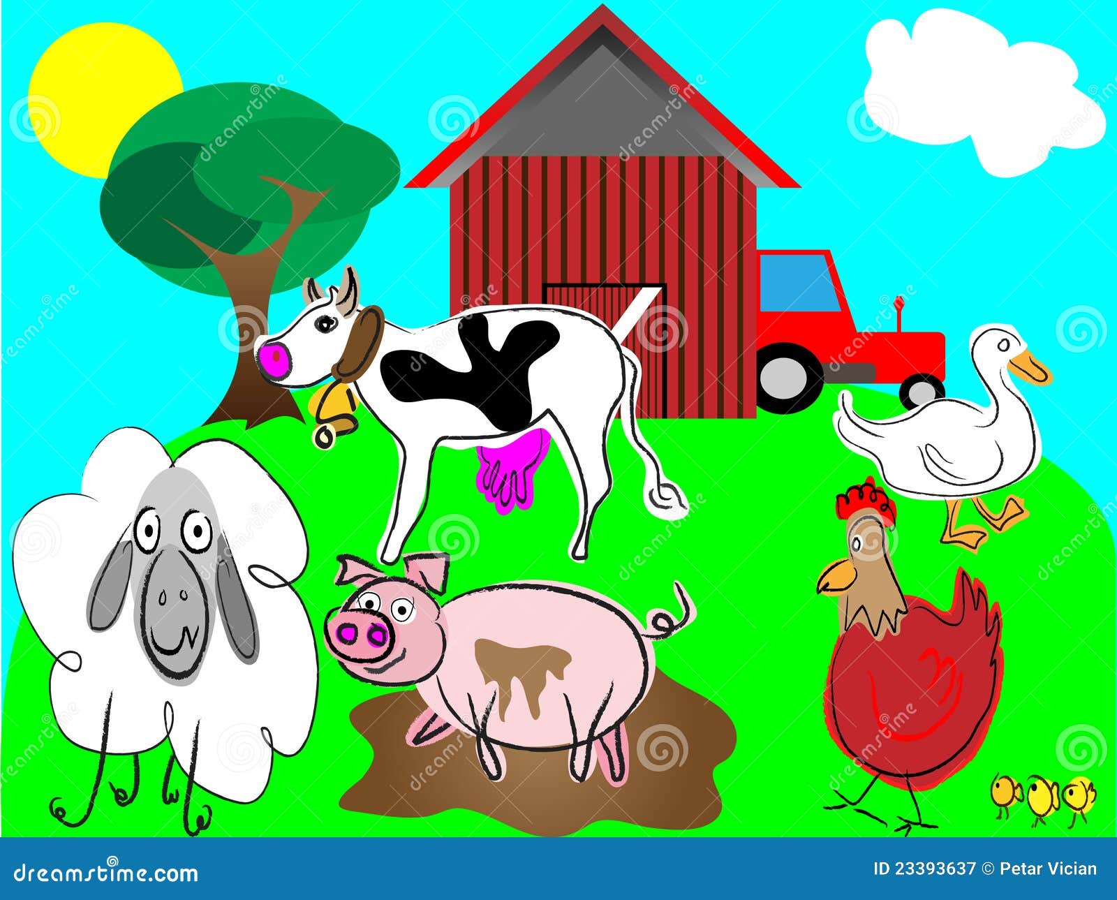 cartoon farm animals 23393637