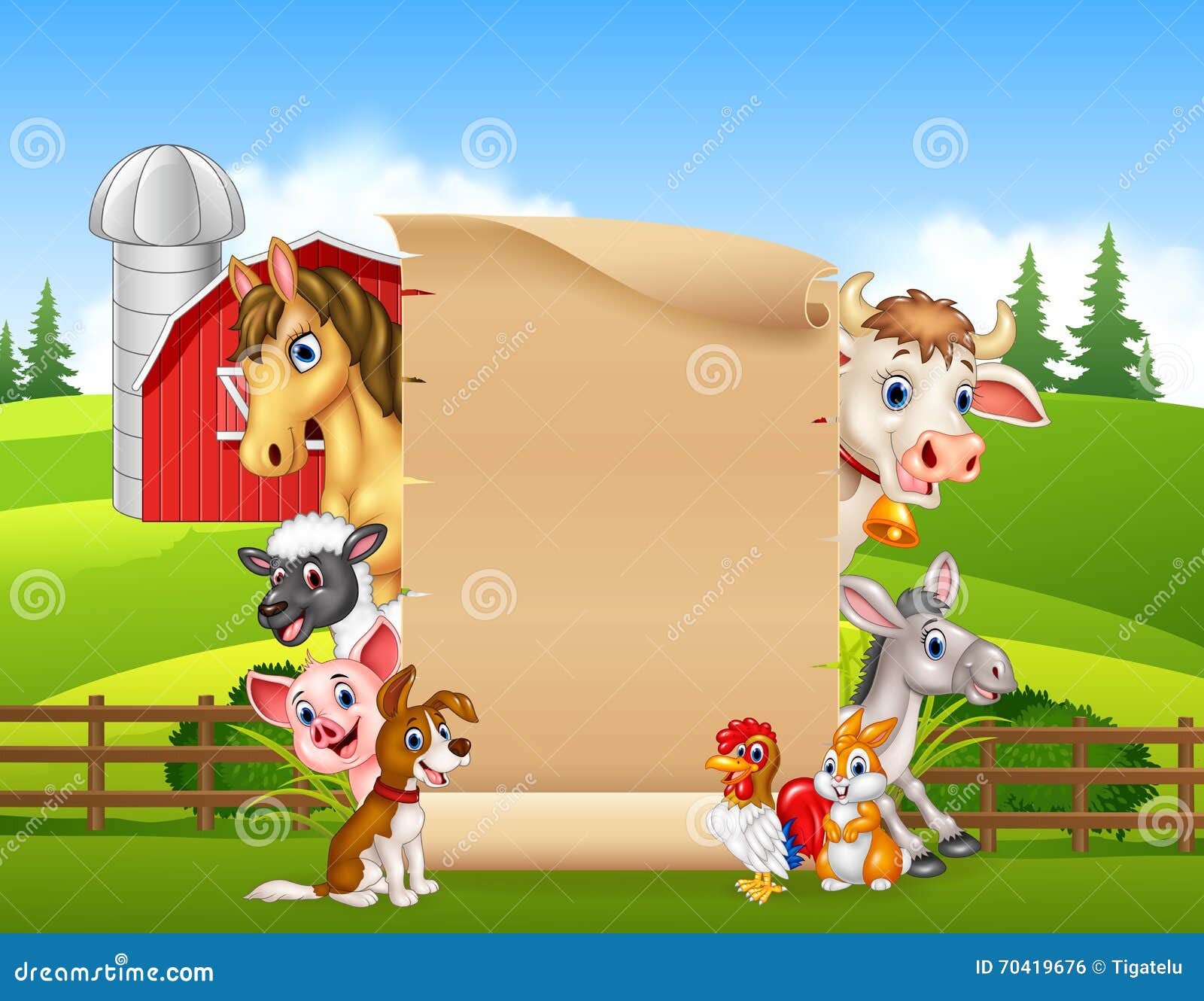 Conjunto de animales de granja Vector Pr