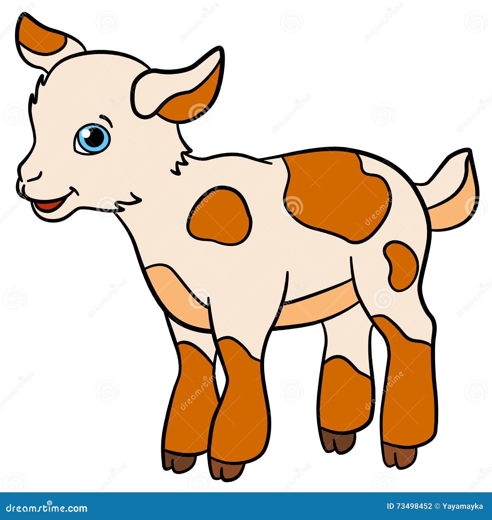 Cartoon Farm Animals for Kids. Little Cute Spotted Baby Goat. Stock Vector  - Illustration of animal, child: 73498452