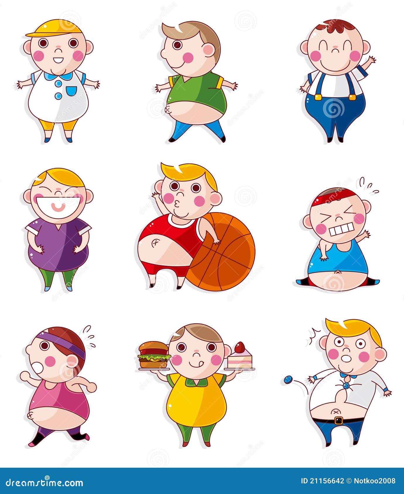 Cartoon Fat people icons stock vector. Illustration of large - 21156642