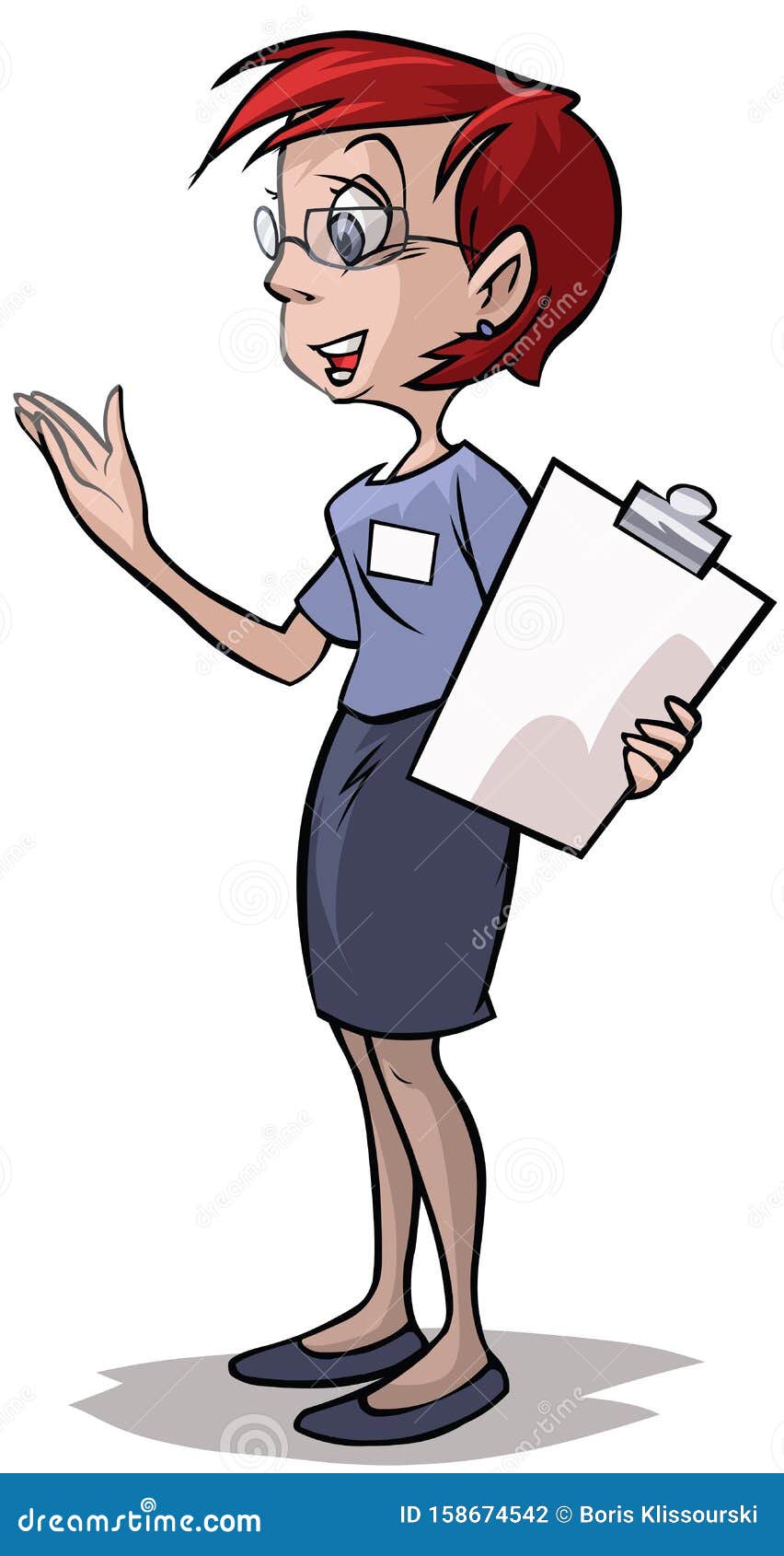 Office Worker Woman Cartoon Character Vector Image. Stock Vector