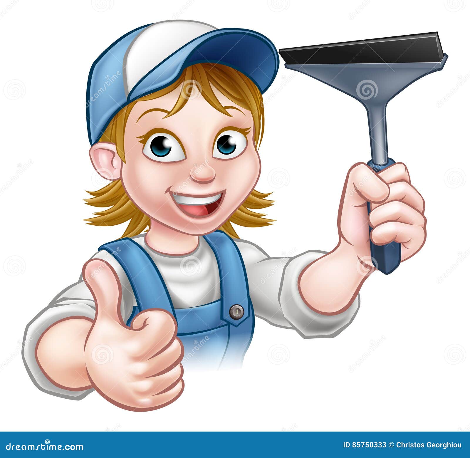 Cartoon Female Window Cleaner Character Stock Vector - Illustration of  person, lady: 85750333