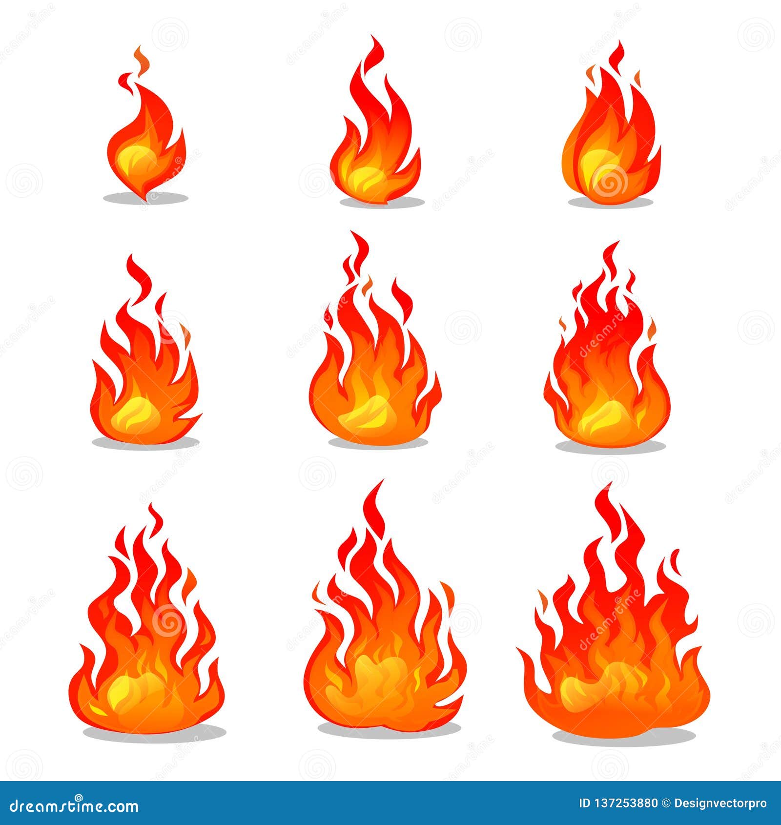 Cartoon Fire Animation Design on White Background. Vector Fireplace  Illustration for Animation, Games Etc Stock Vector - Illustration of heat,  firewood: 137253880