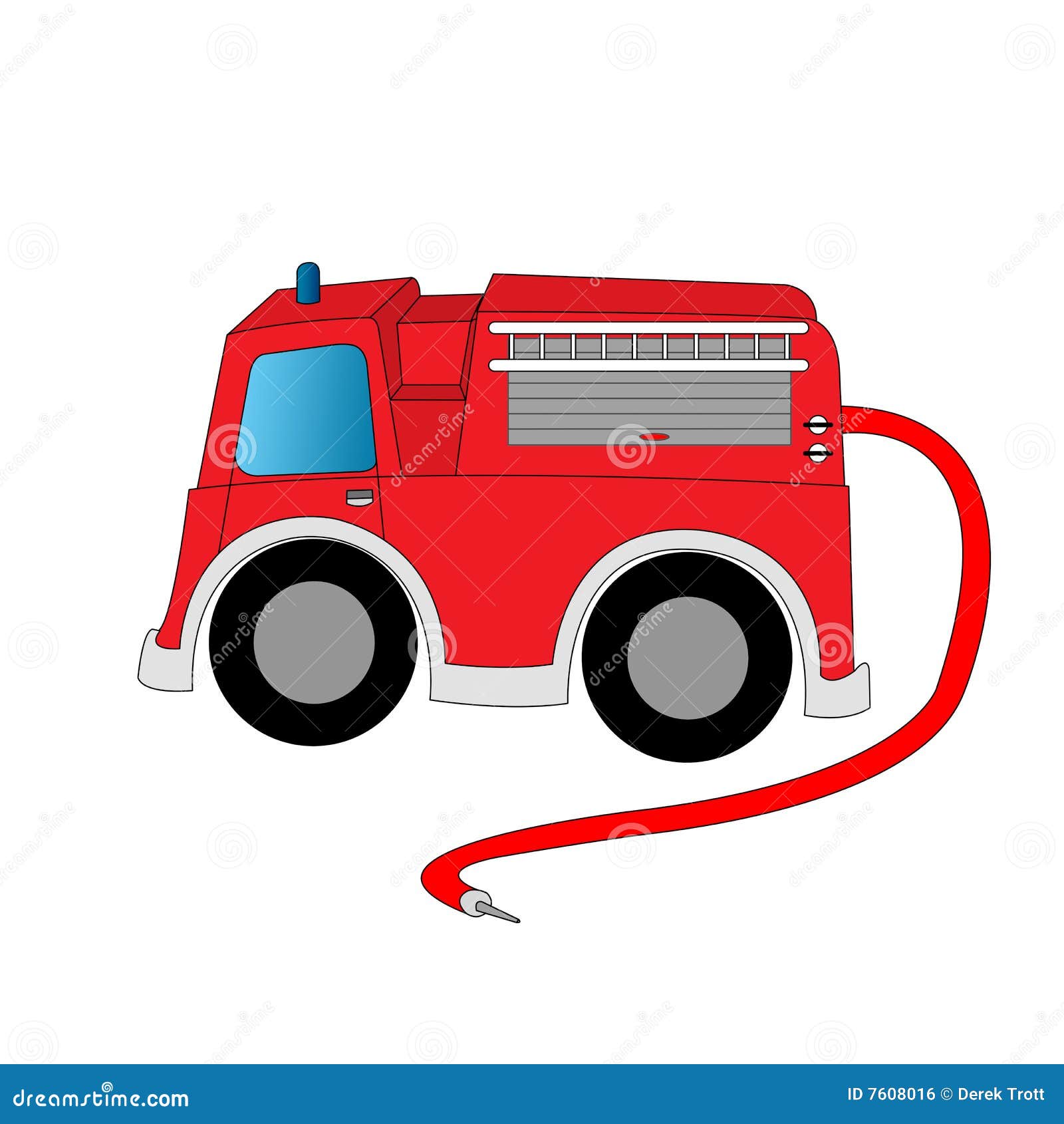 Cartoon firetruck stock vector. Illustration of kids, protection - 7608016
