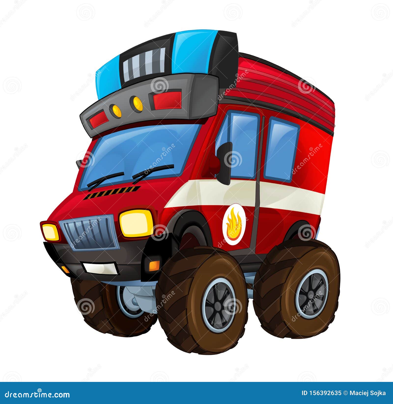 Cartoon Monster Truck isolated on white background - Stock Illustration  [44666432] - PIXTA