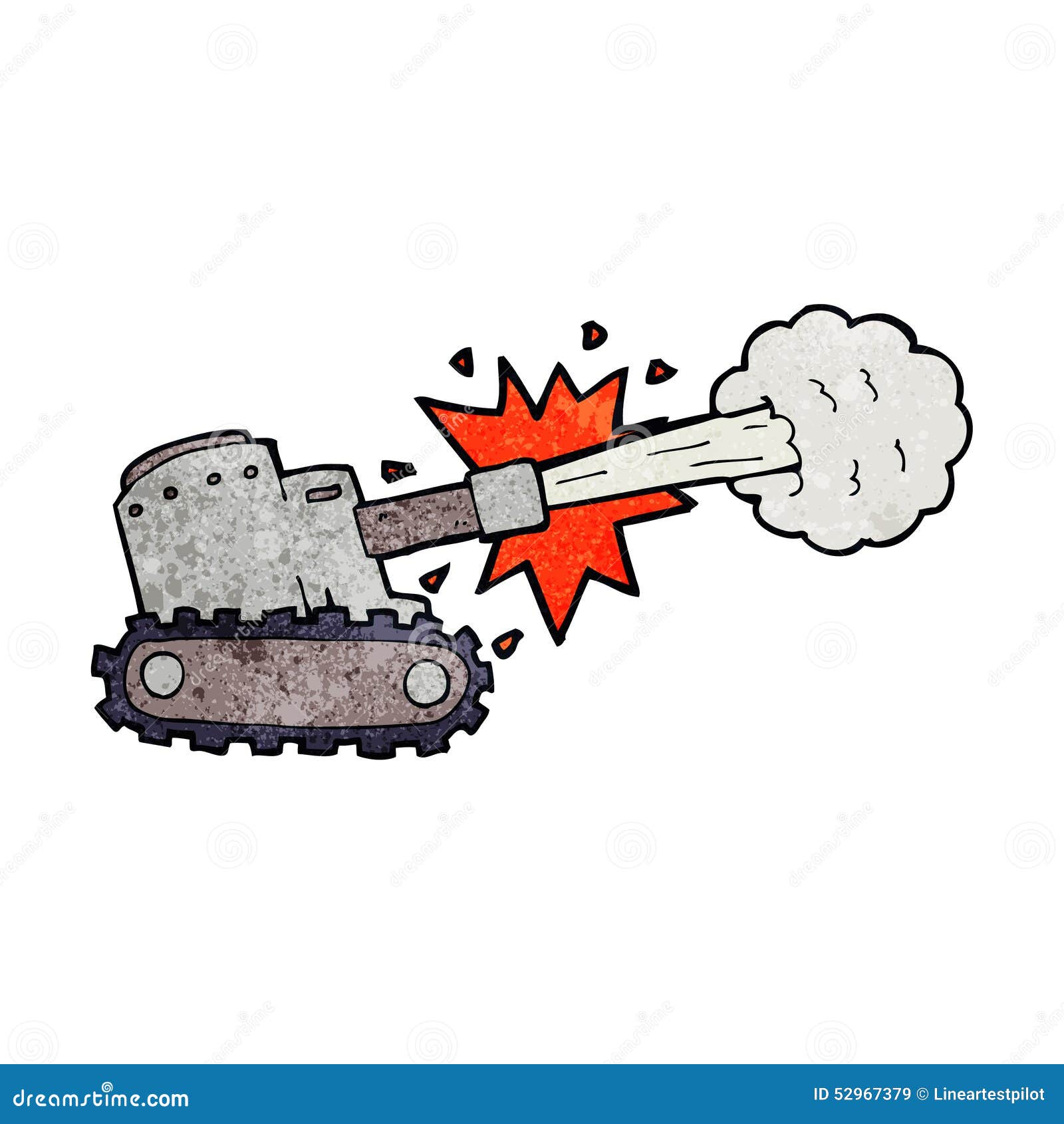 Cartoon firing tank stock illustration. Illustration of retro - 52967379