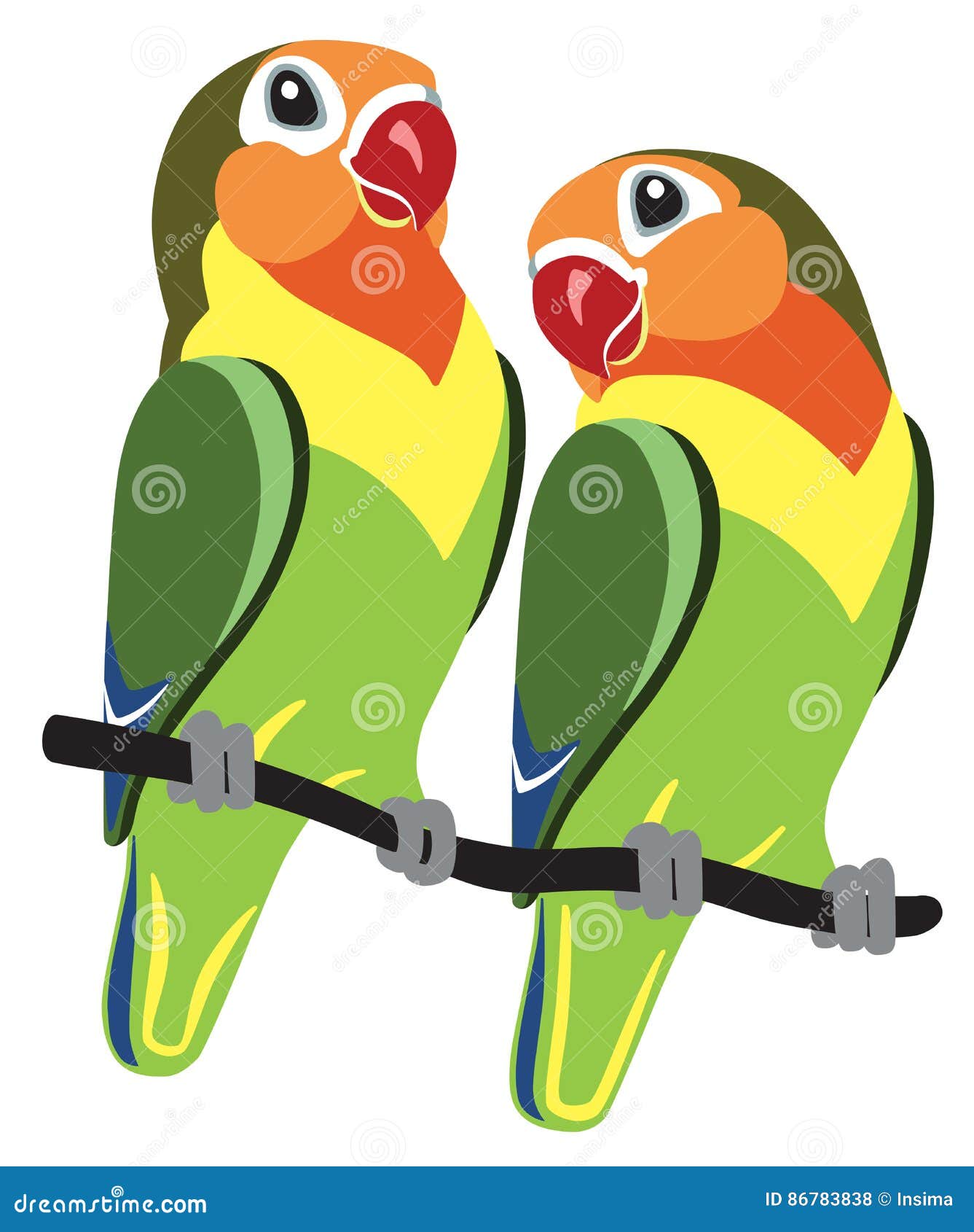 cartoon fischer lovebirds
