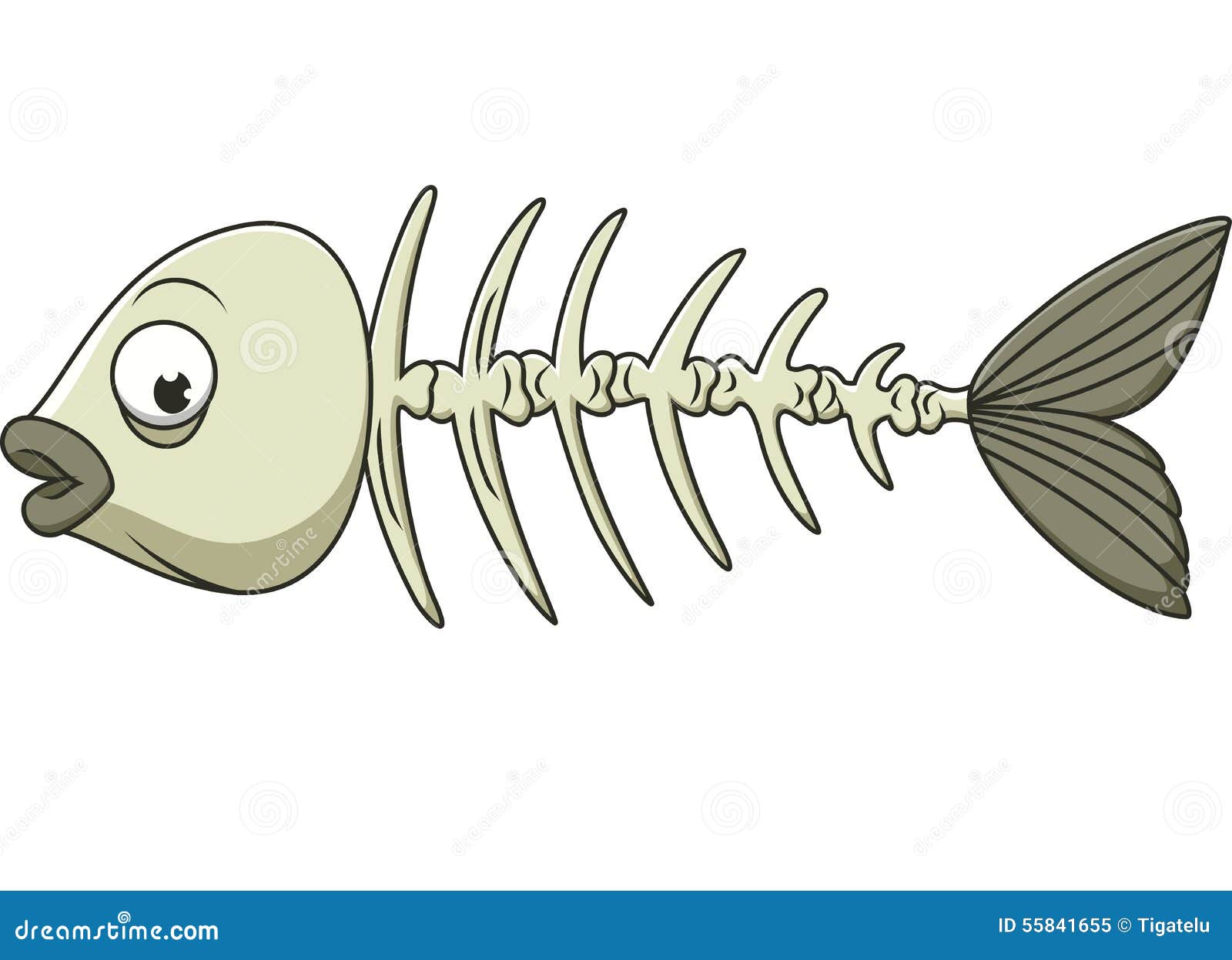 Cartoon Fish Bone stock vector. Illustration of shape - 55841655