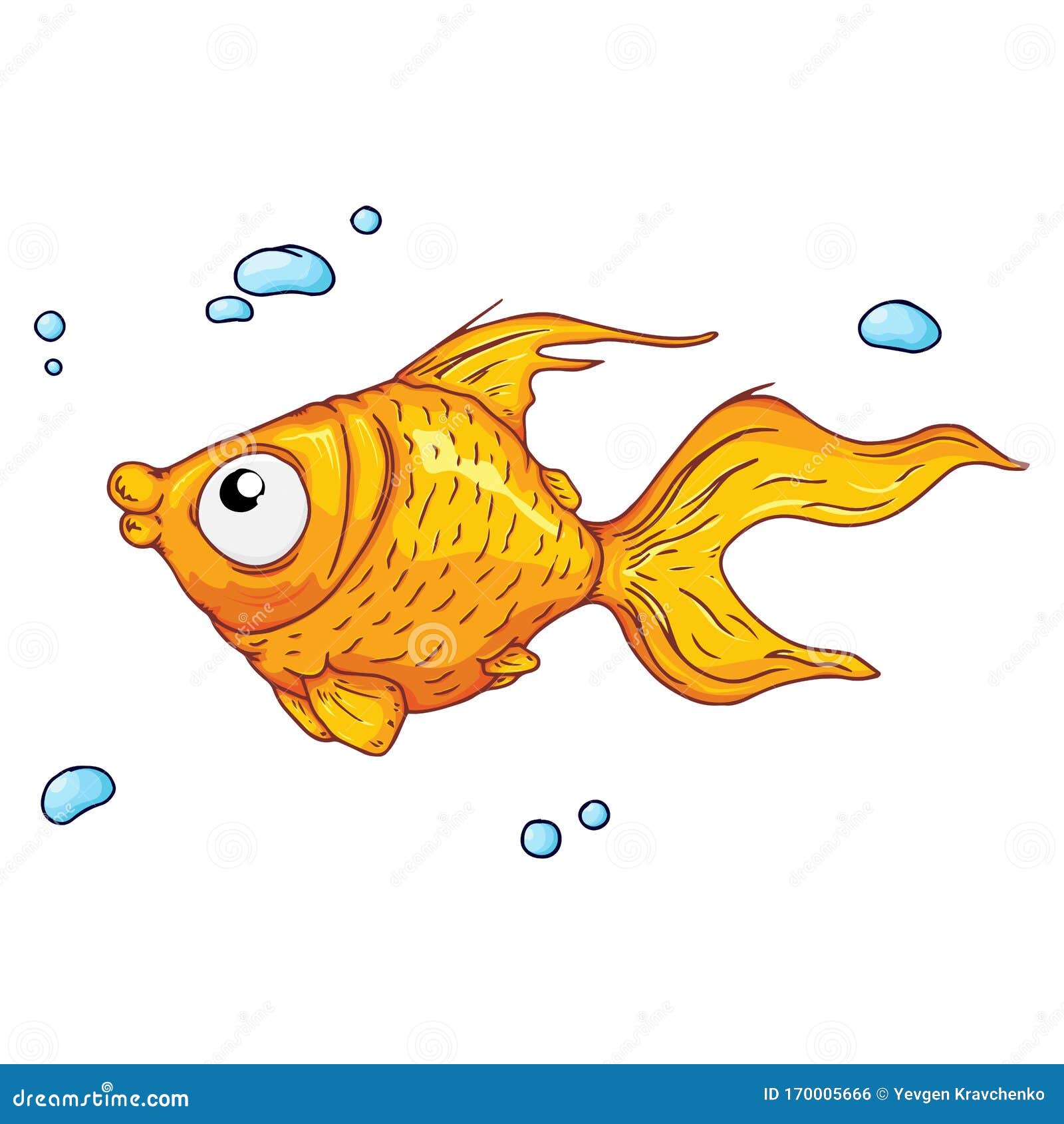 Cartoon Fish with Bubbles. Vector of a Funny Fish. Hand Drawn Fish with  Bubbles Stock Vector - Illustration of food, fishing: 170005666