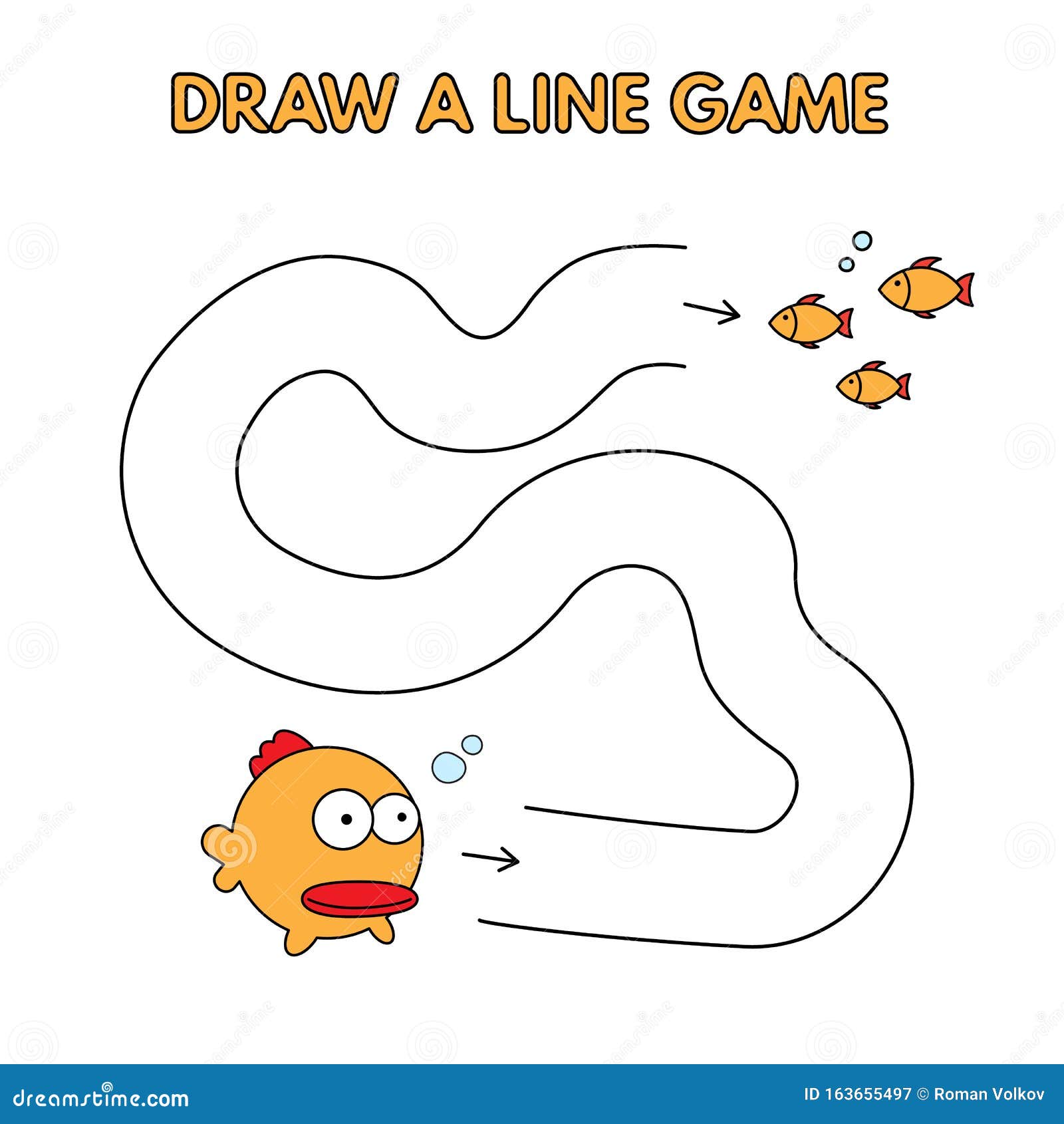 Cartoon Fish Draw A Line Game For Kids Stock Vector Illustration Of Draw Game Cartoon Fish Draw A Line Game For Kids Stock Vector Illustration Of Draw Game