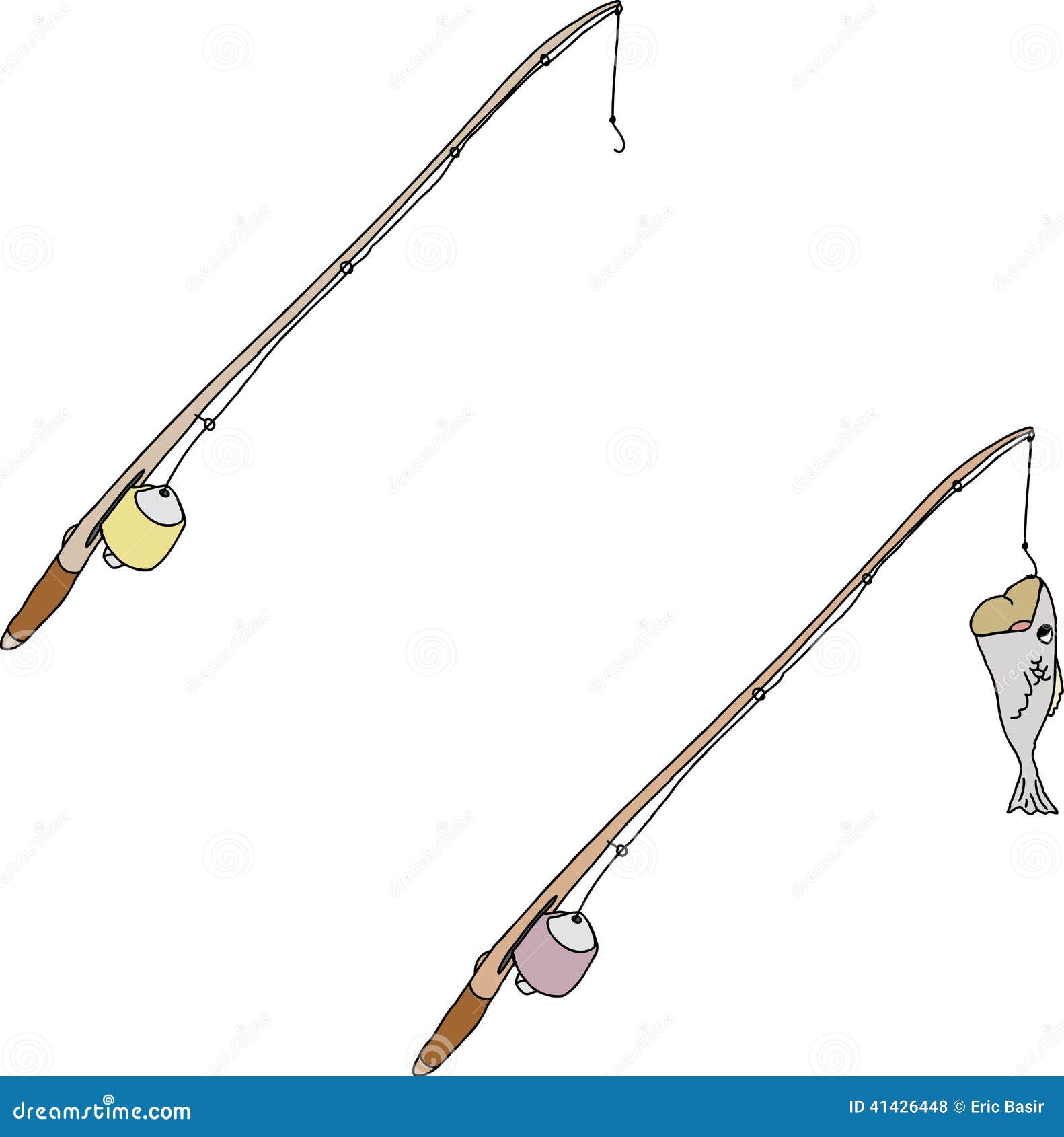 Cartoon Fishing Poles stock vector. Illustration of catch 41426448