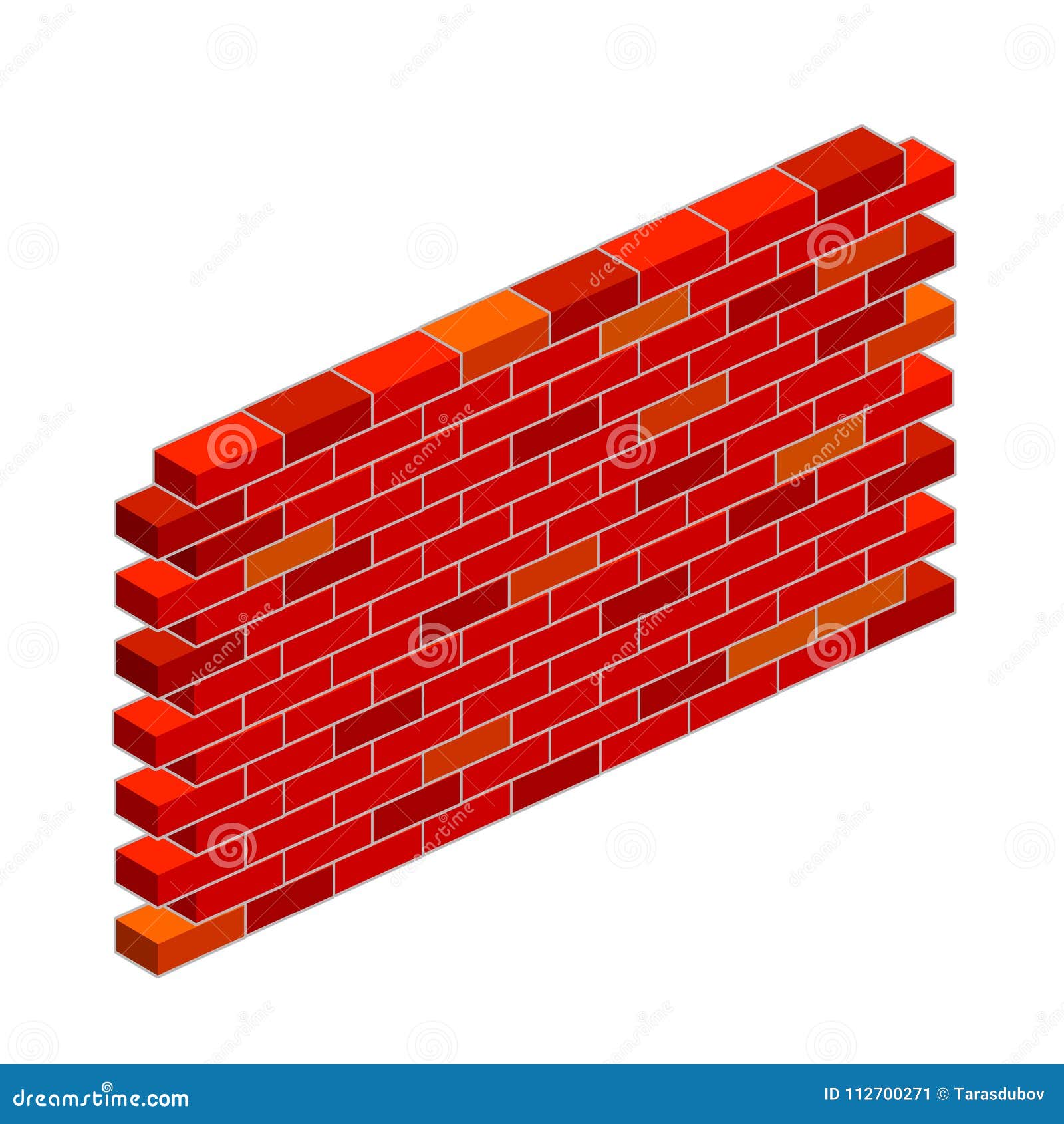 Cartoon Flat Illustration - Red Brick Wall Stock Illustration -  Illustration of color, architecture: 112700271