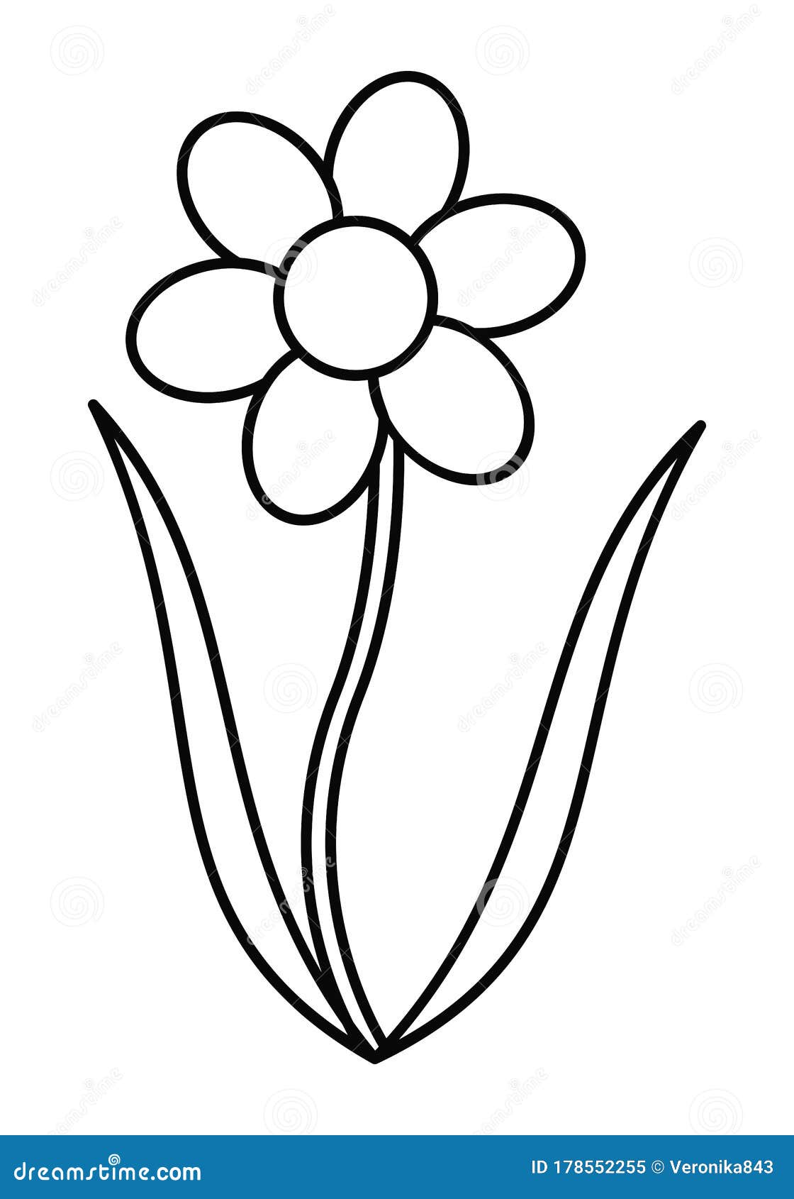 Cartoon Flower. Coloring Book Page for Children. Outline Vector ...