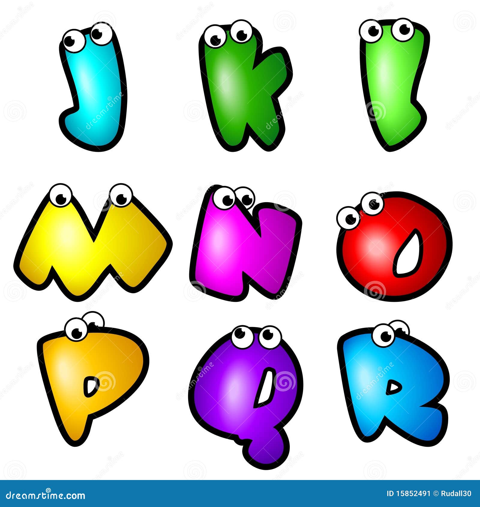 Cartoon Font Type_Letter J To R Stock Vector - Illustration of type, clip:  15852491