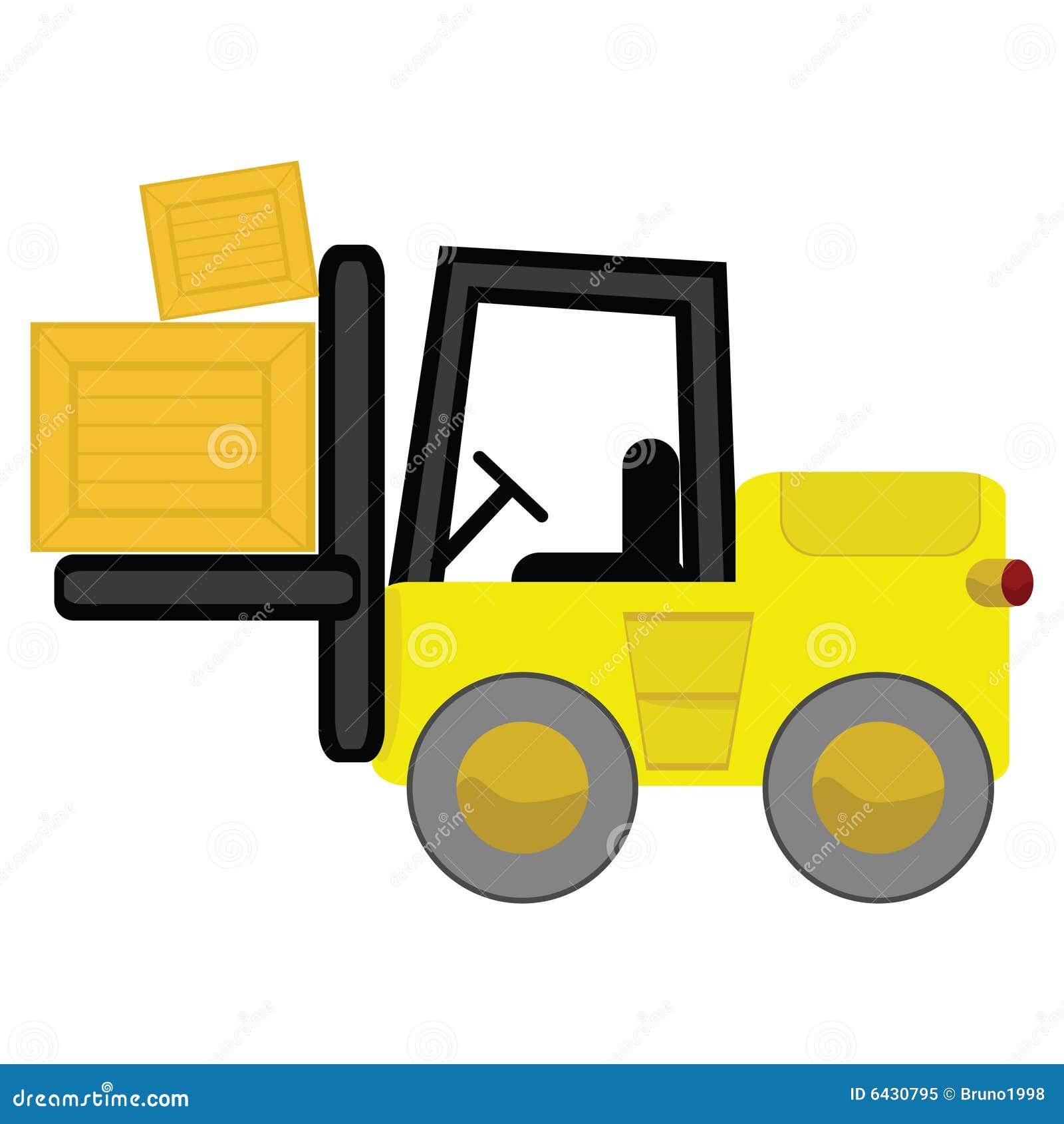 Cartoon forklift stock vector. Illustration of wheel, forklift - 6430795