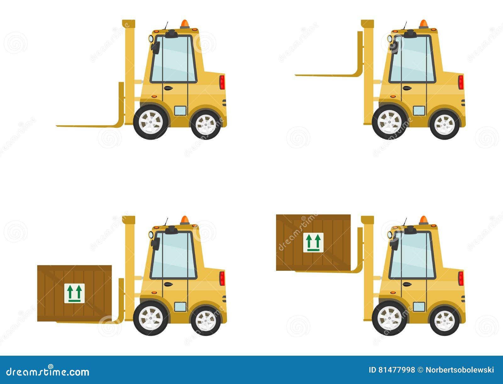 Cartoon forklift. stock vector. Illustration of object - 81477998