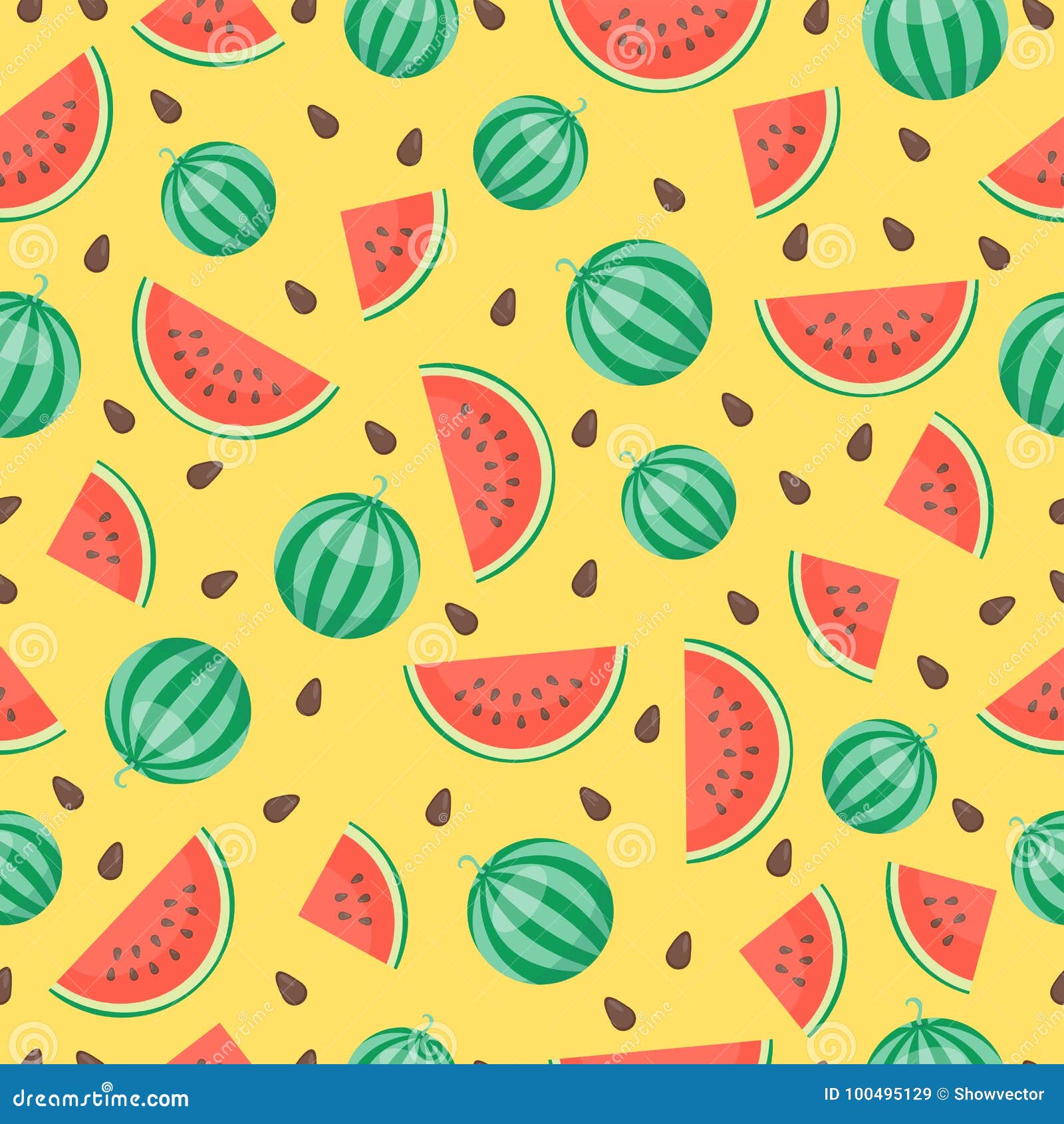Wallpaper Vector summer background with slice of watermelon - PIXERS.NET.AU