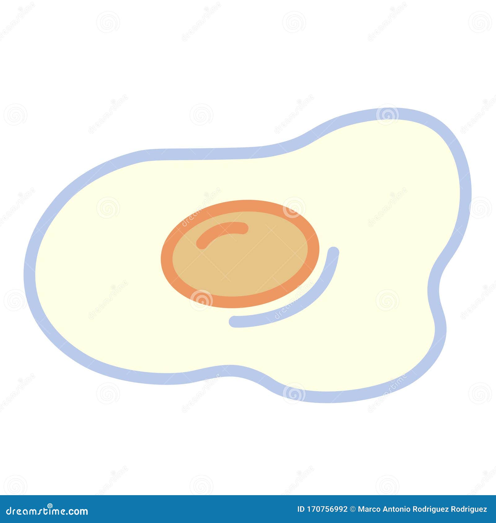 Cartoon Fried Egg Emoji Icon Isolated Stock Illustration Illustration