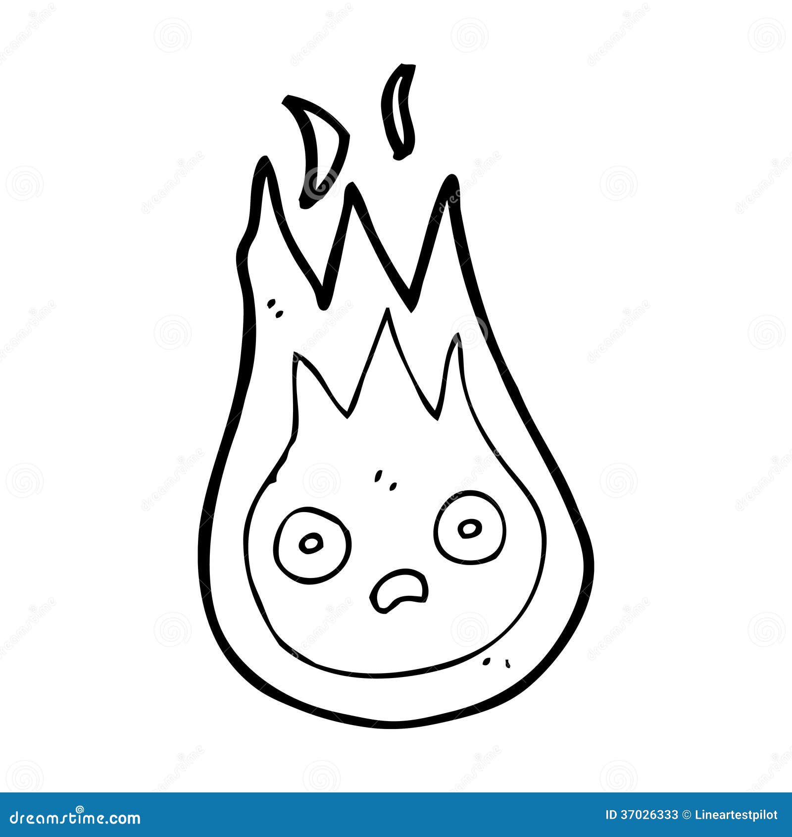 Cartoon friendly fireball stock illustration. Illustration of doodle ...