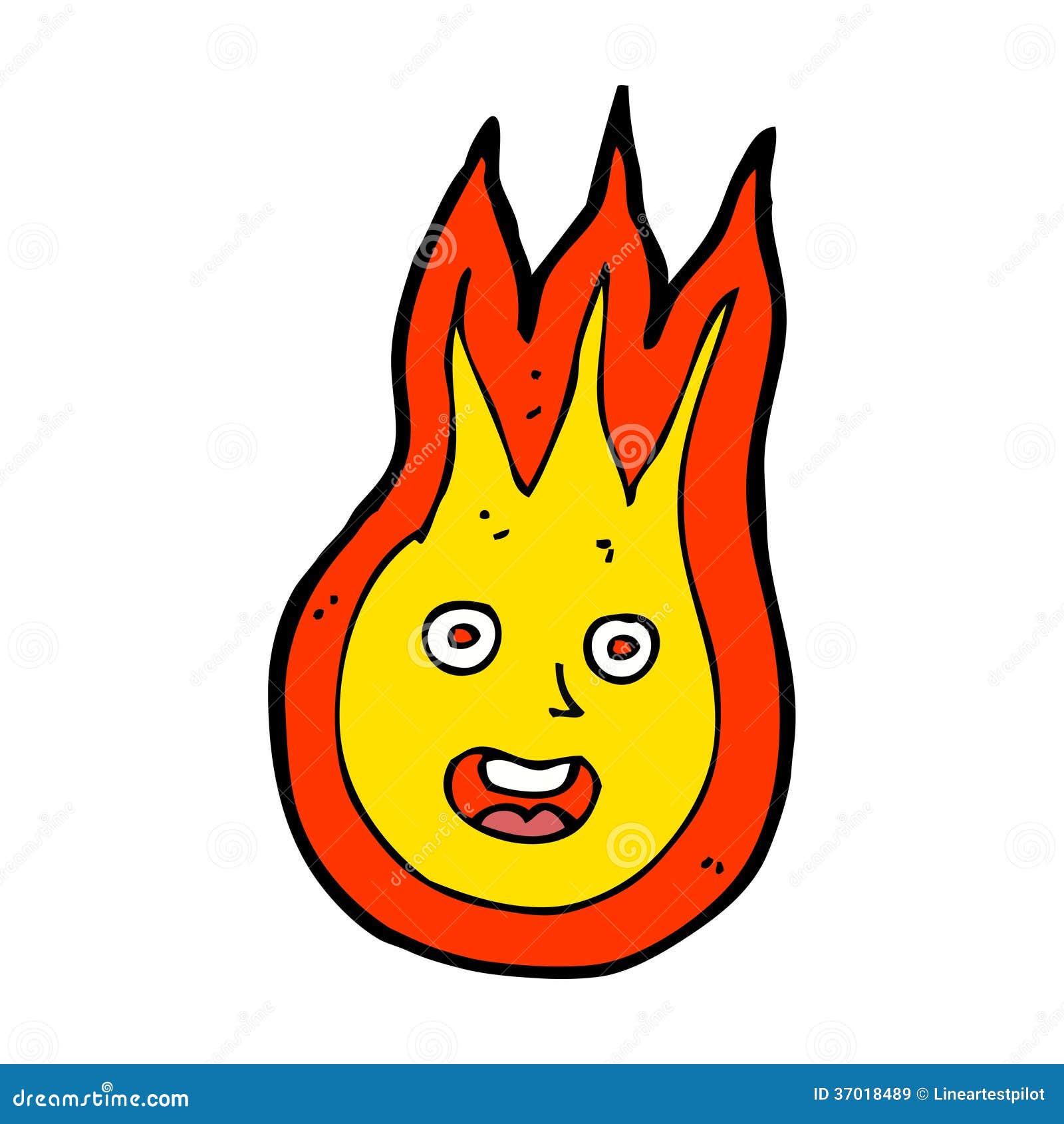 Cartoon friendly fireball stock vector. Illustration of fire - 37018489