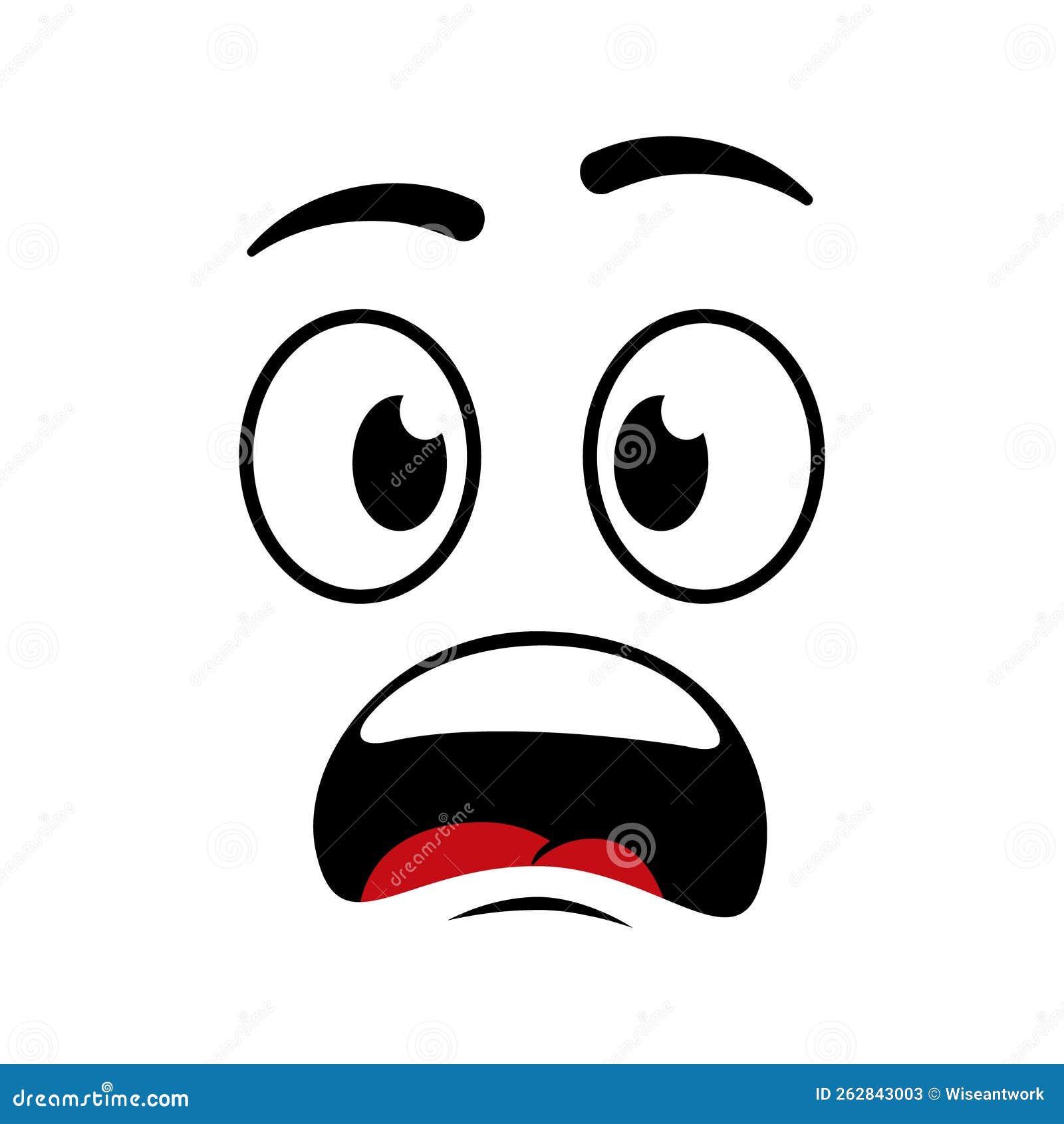 Emoji icon shocked face scared emoticon Royalty Free Vector