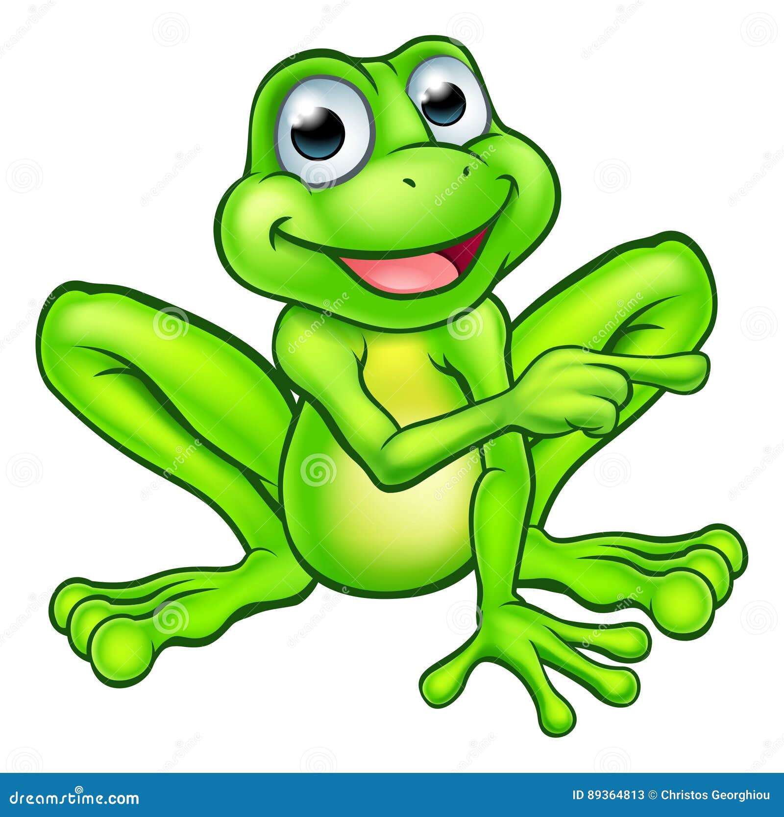 Cartoon Frog Pointing stock vector. Illustration of ...