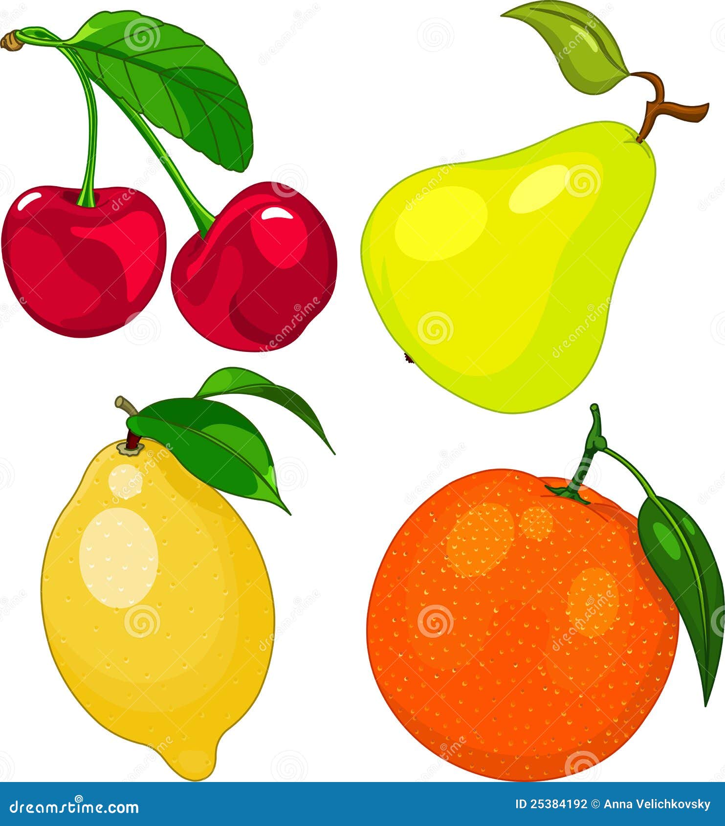 Cartoon Fruit Set Stock Photography - Image: 25384192