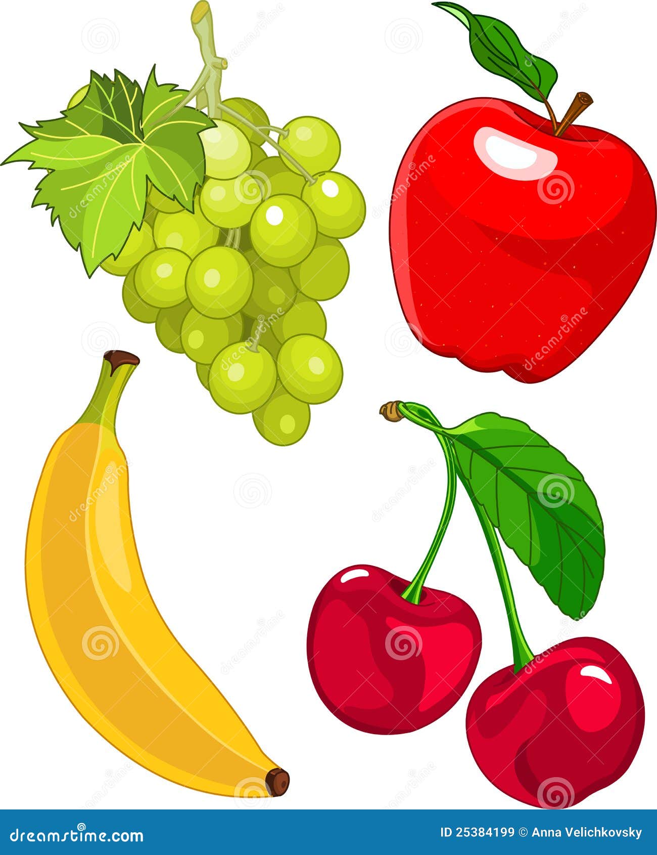 Cartoon Fruit Set Stock Vector Illustration Of Apple