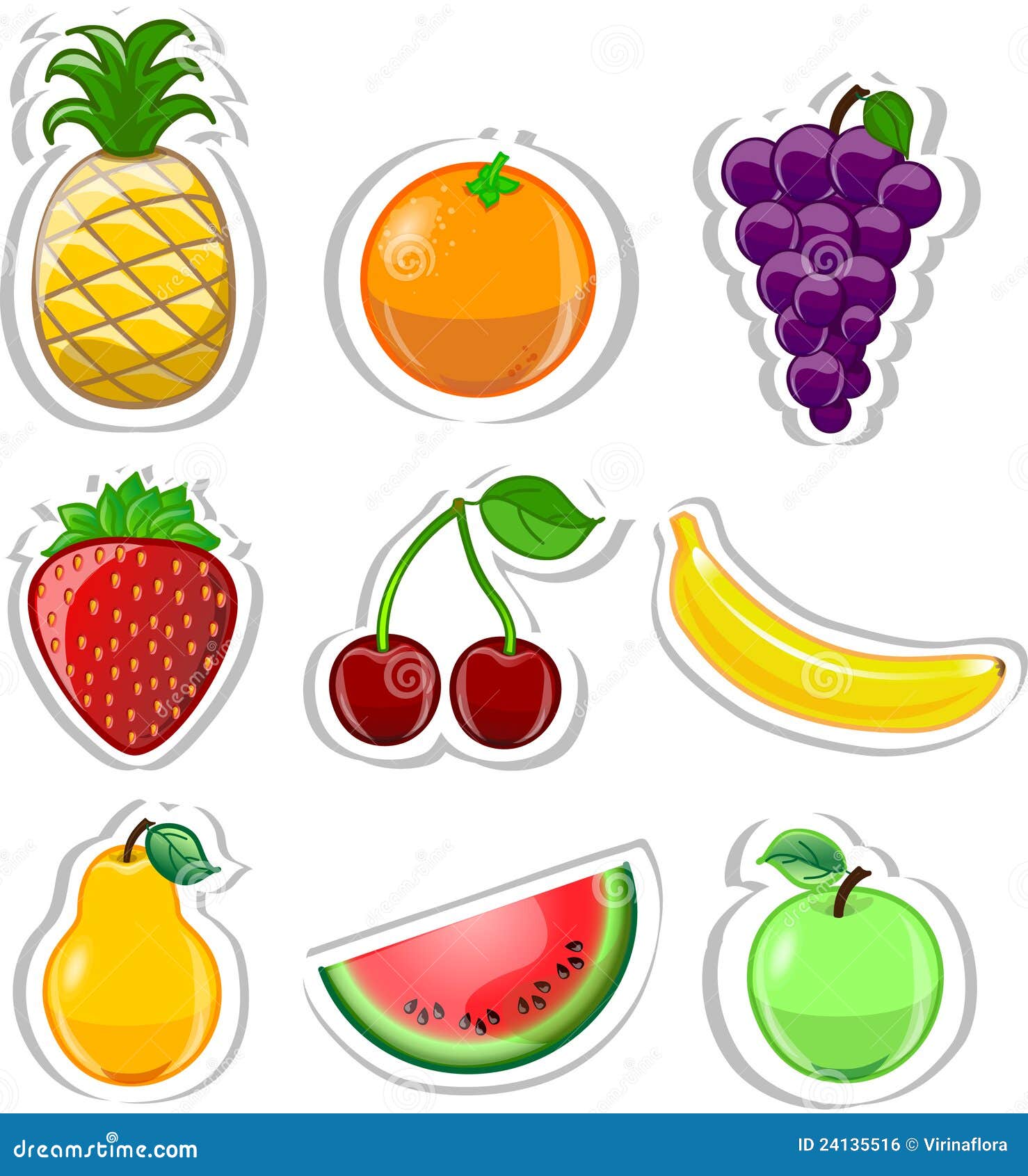 Cartoon fruits ,vector stock vector. Illustration of ripe - 24135516