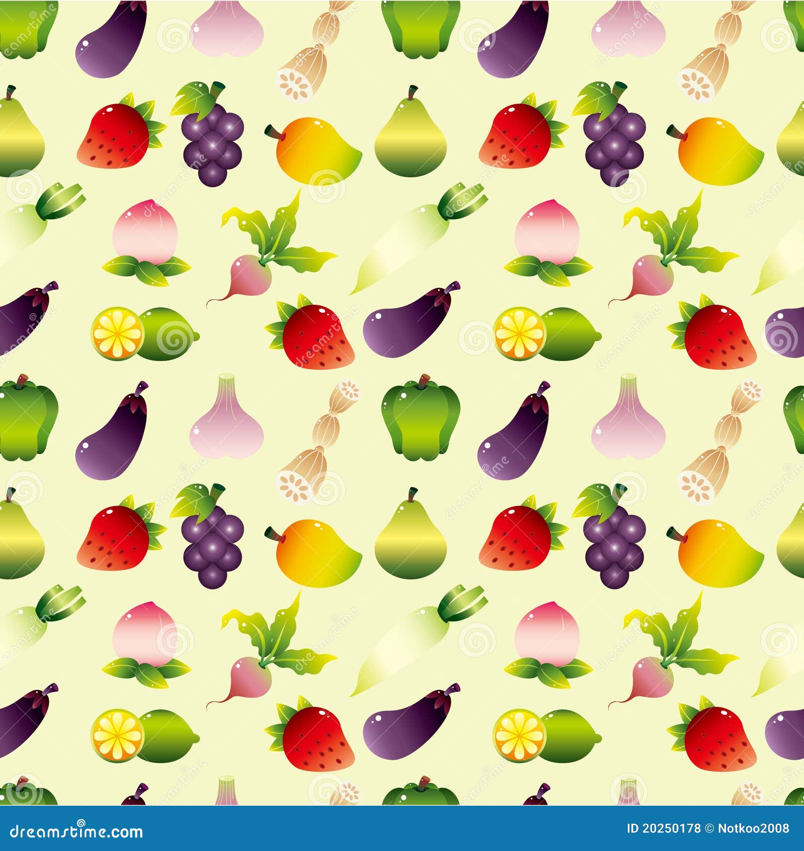 cartoon fruits vegetable seamless pattern 20250178