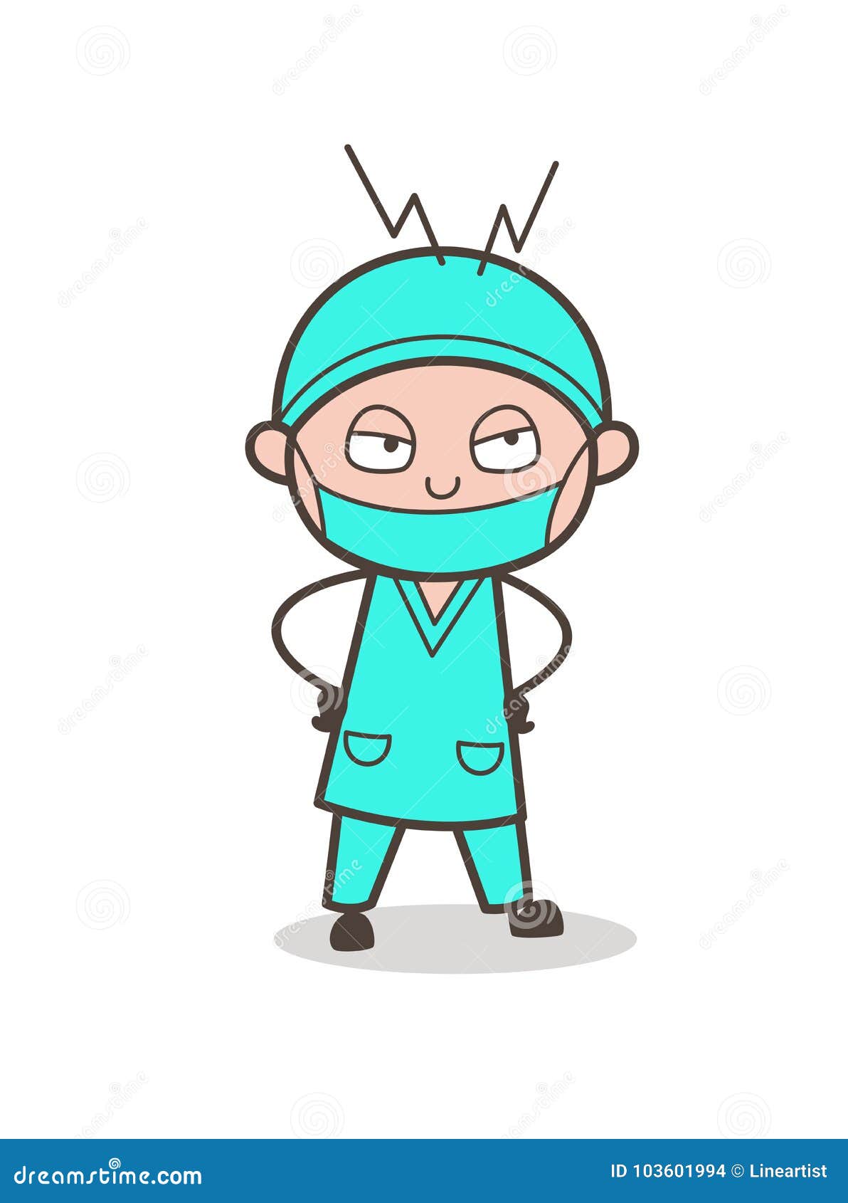 Cartoon Frustrated Surgeon Expression Vector Illustration Stock Illustration Illustration Of