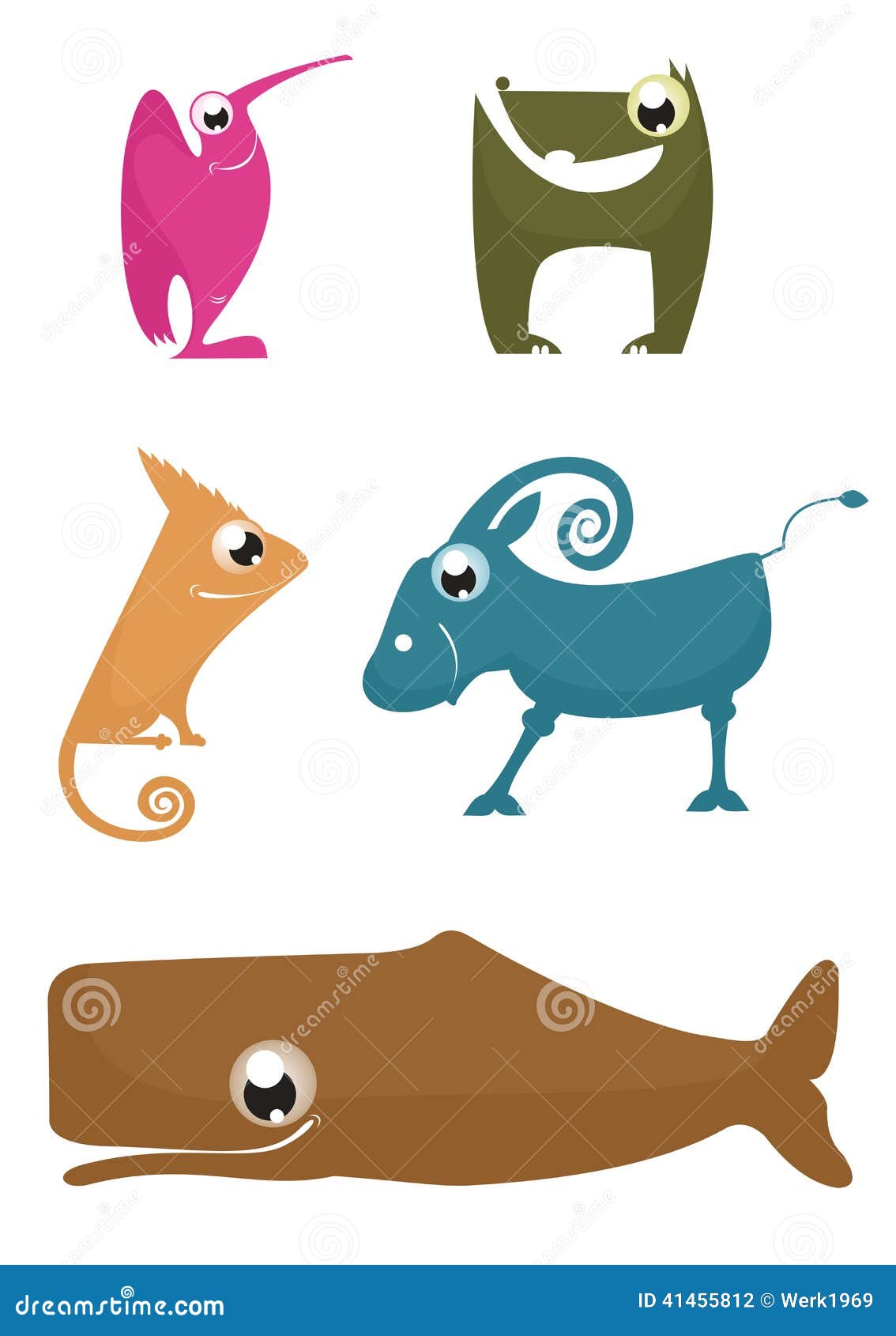 Cartoon funny animals stock vector. Illustration of wolf - 41455812