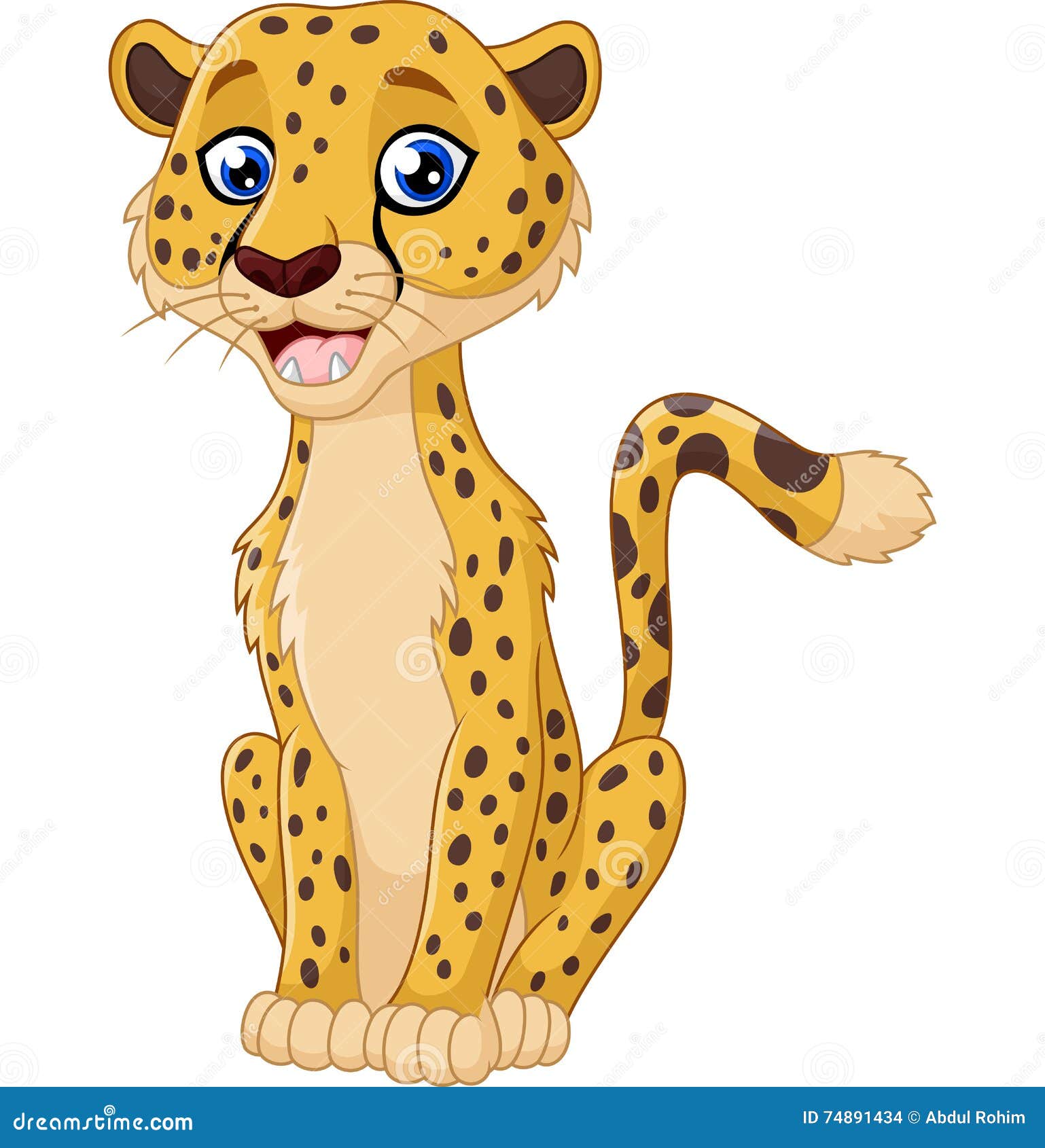 Cartoon Funny Cheetah Vector Illustration | CartoonDealer.com #74891434