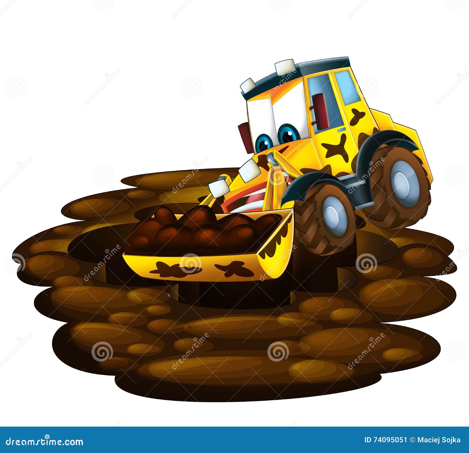 Hand Drawn cute yellow tractor illustration 11887623 PNG