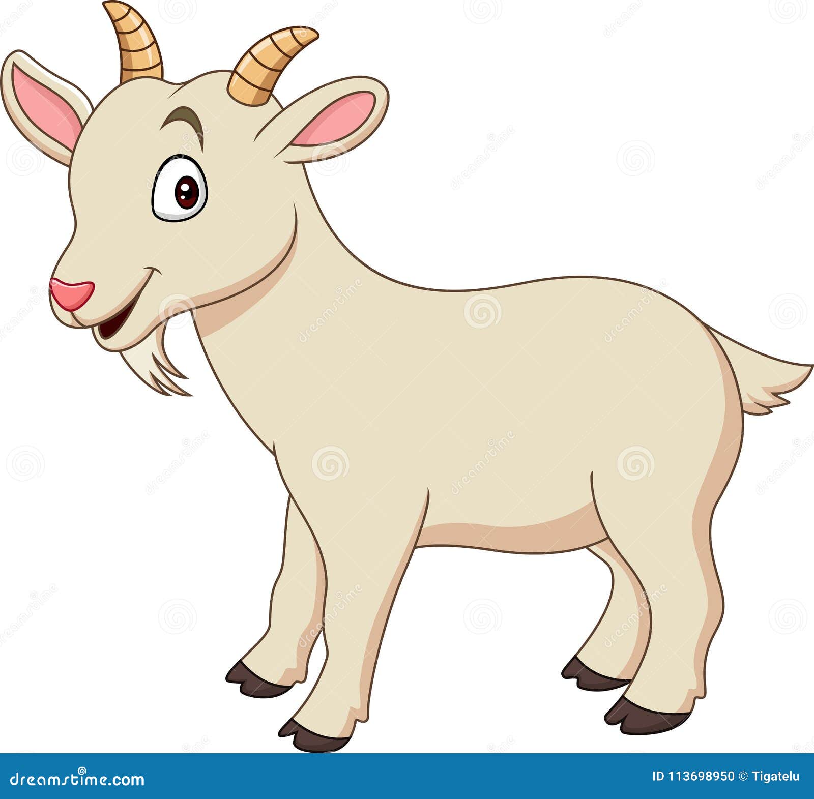 Cartoon Funny Goat Isolated on White Background Stock Vector ...