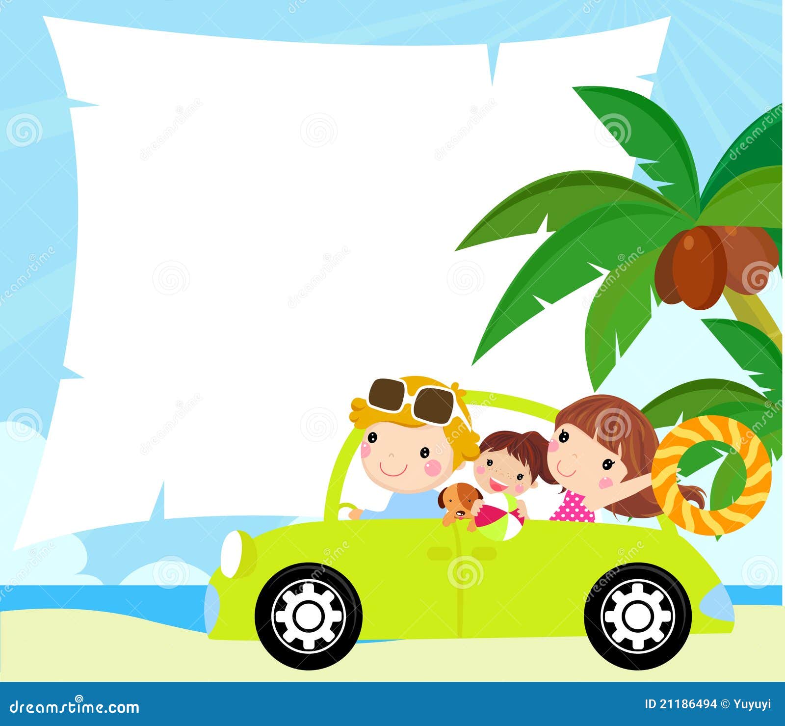 Cartoon Funny Happy Family Goes on Holiday by Car Stock Vector -  Illustration of driver, colors: 21186494